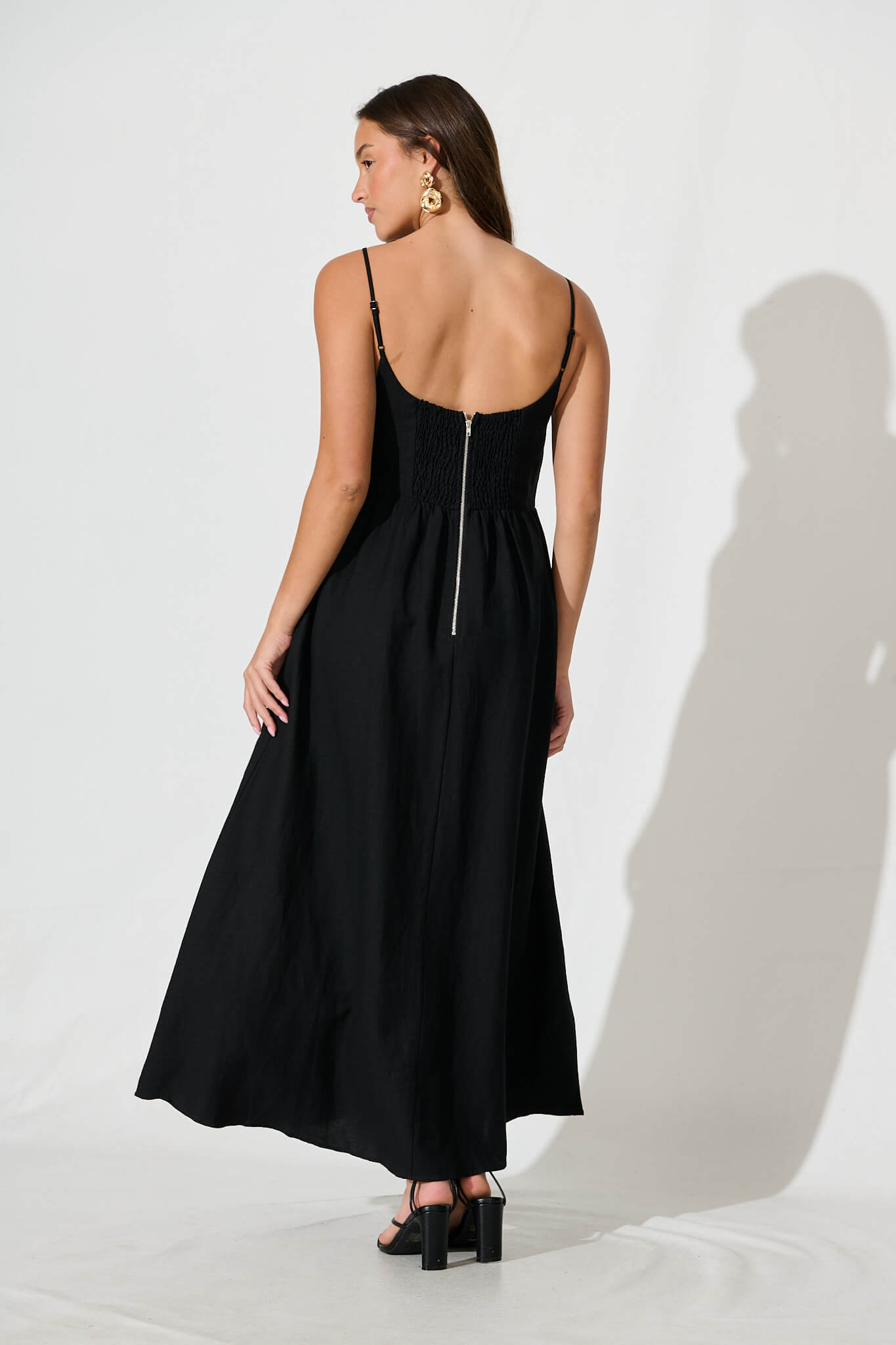 Black Linen Maxi Dress - Quinley Sundress