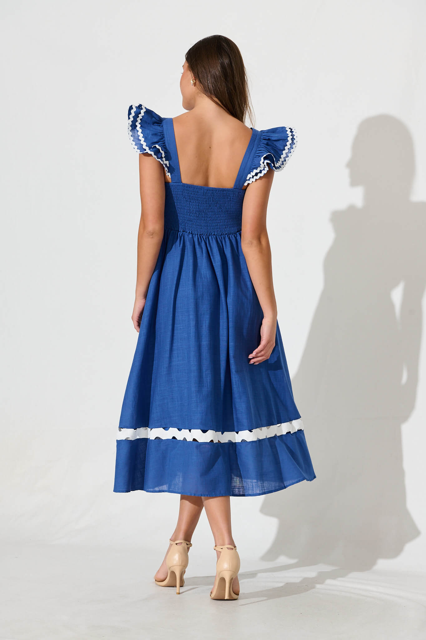 Blue Ric Rac Cotton Midi Dress from Miami