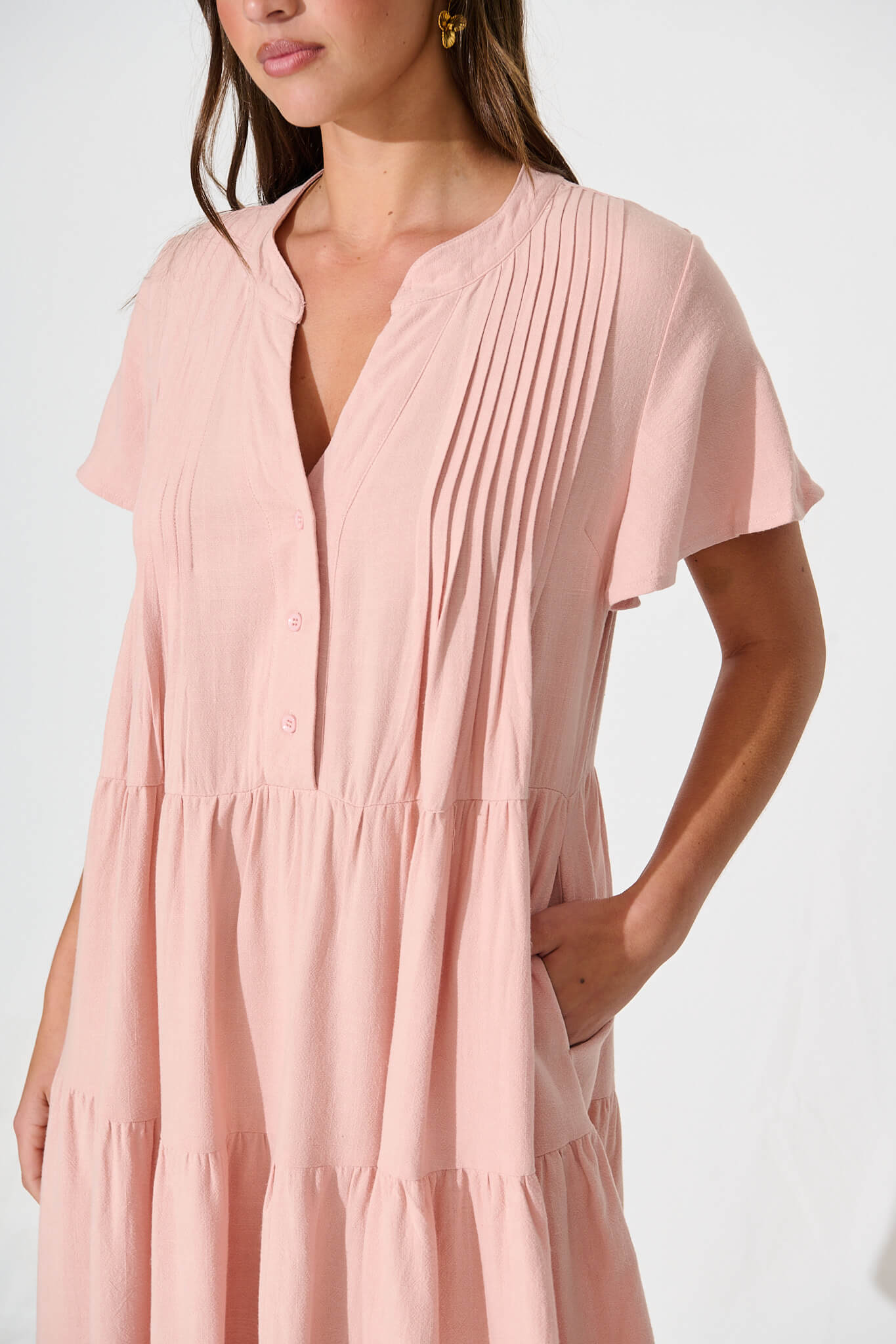 Blush Linen Blend Love Dress