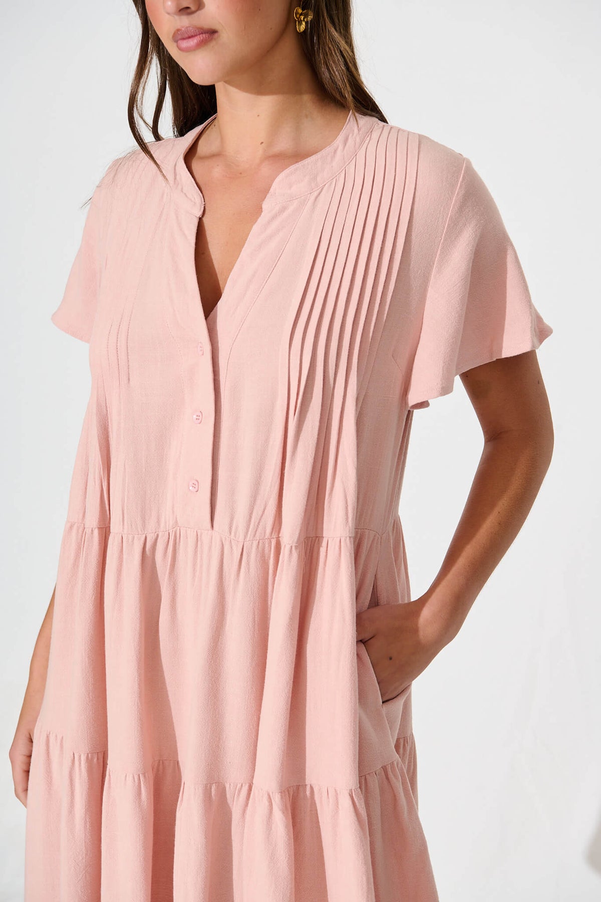 Blush Linen Blend Love Dress