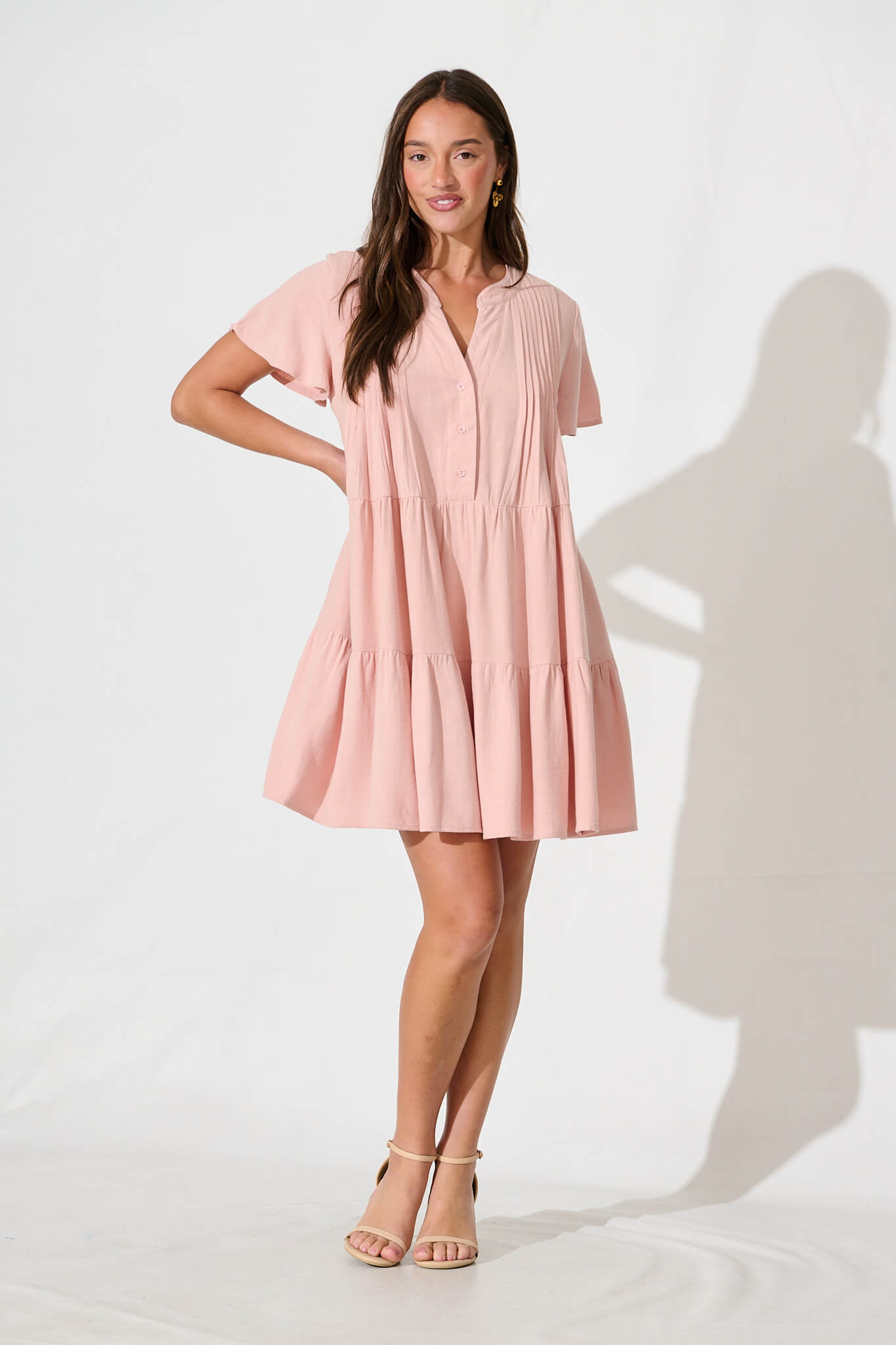 Blush Linen Blend Love Dress