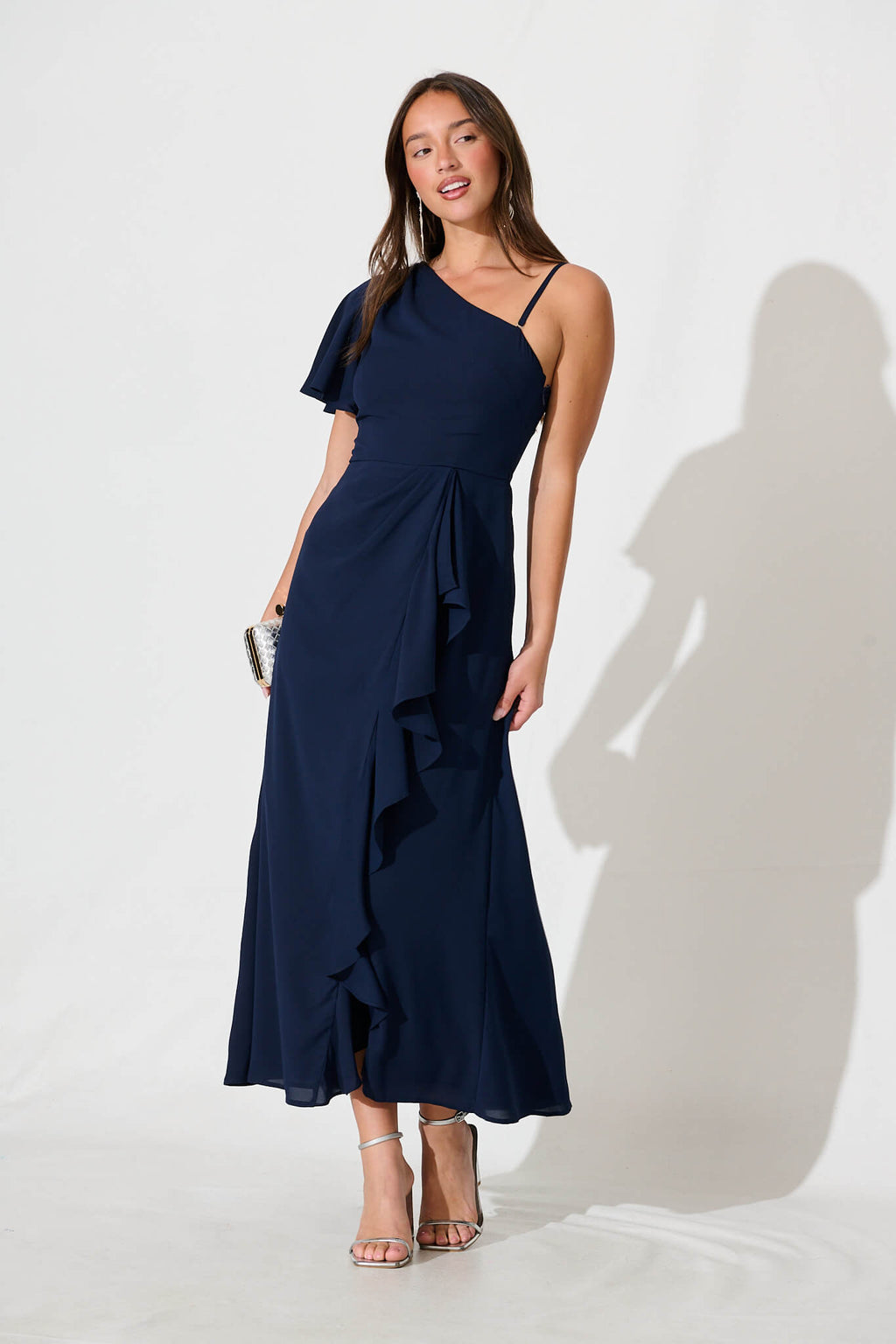 Navy Bird Long Dress