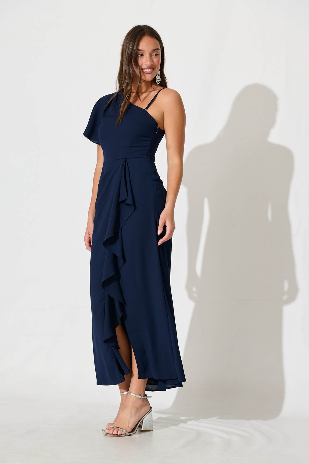 Navy Bird Long Dress