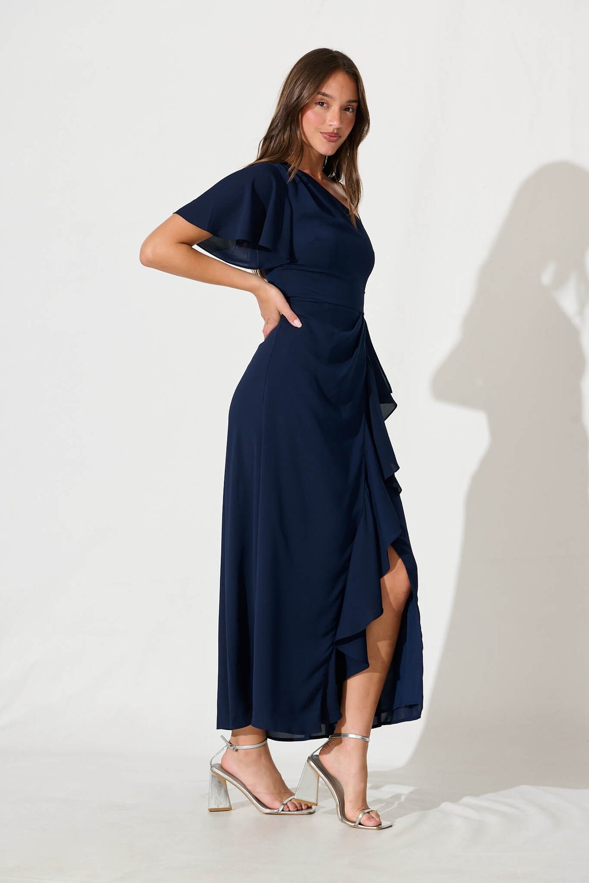 Navy Bird Long Dress