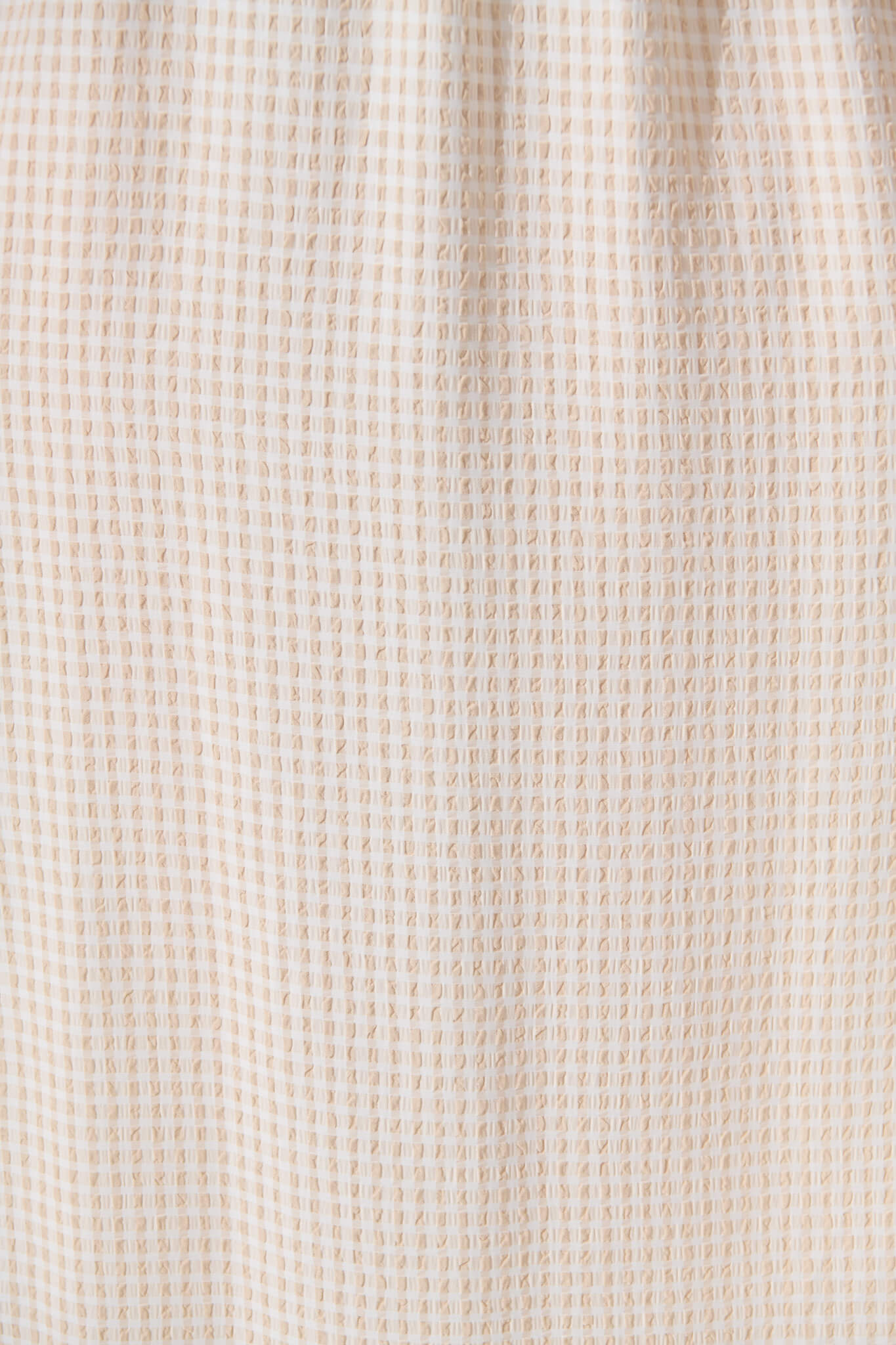 Beige & White Gingham Maxi Dress