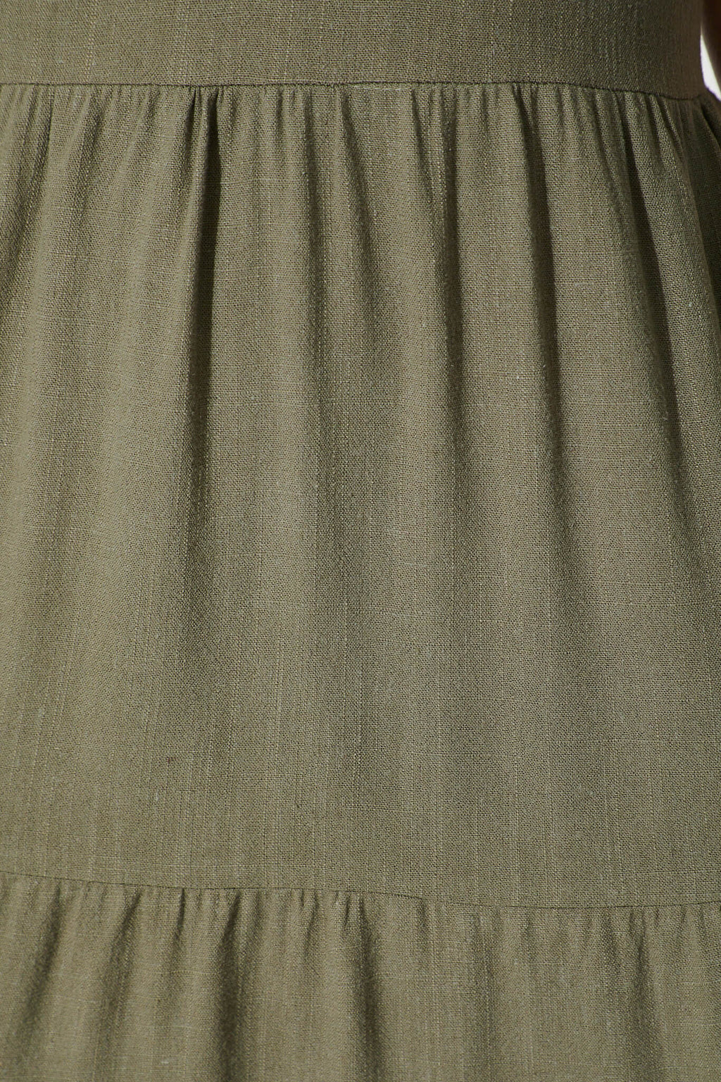 Khaki Linen Blend Midi Sundress for Women