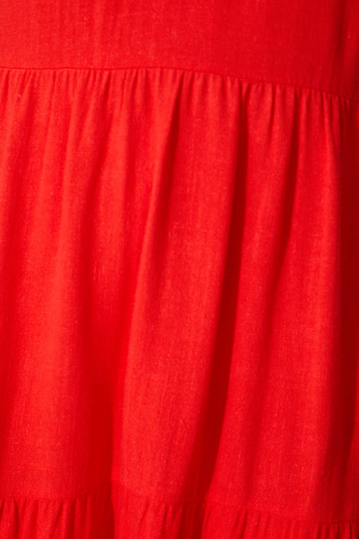 Red Linen Blend Midi Sundress - Utopia Style