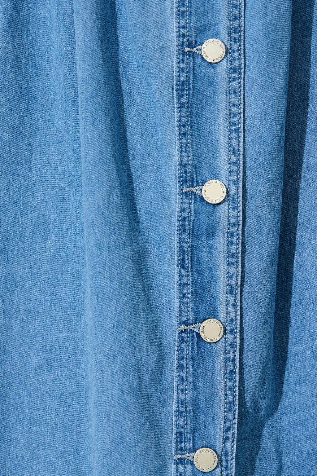 Blue Denim Midi Shirt Dress