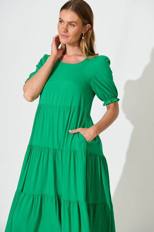 Green Tiered Dress