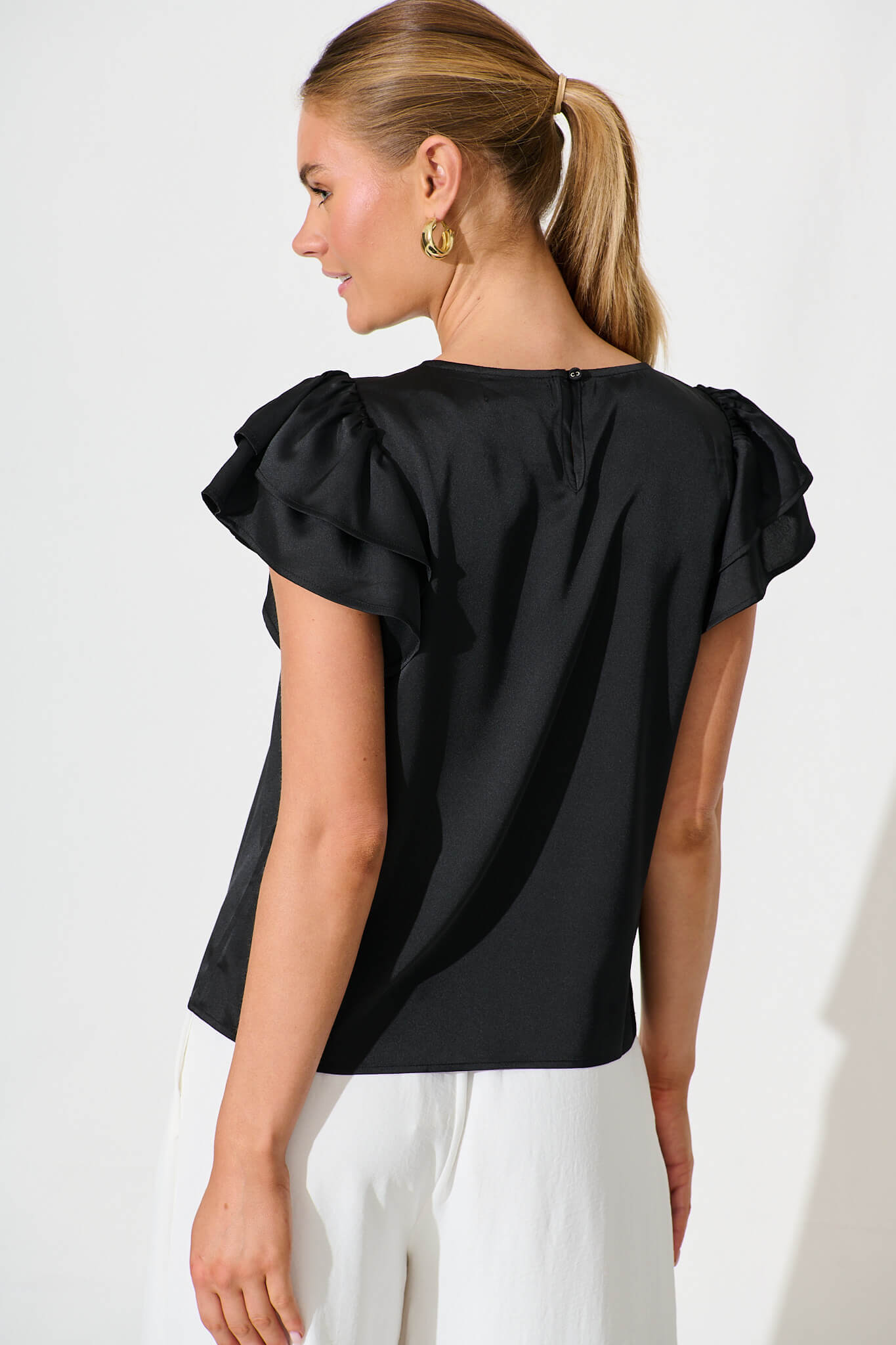 Black Satin Tasmyn Blouse