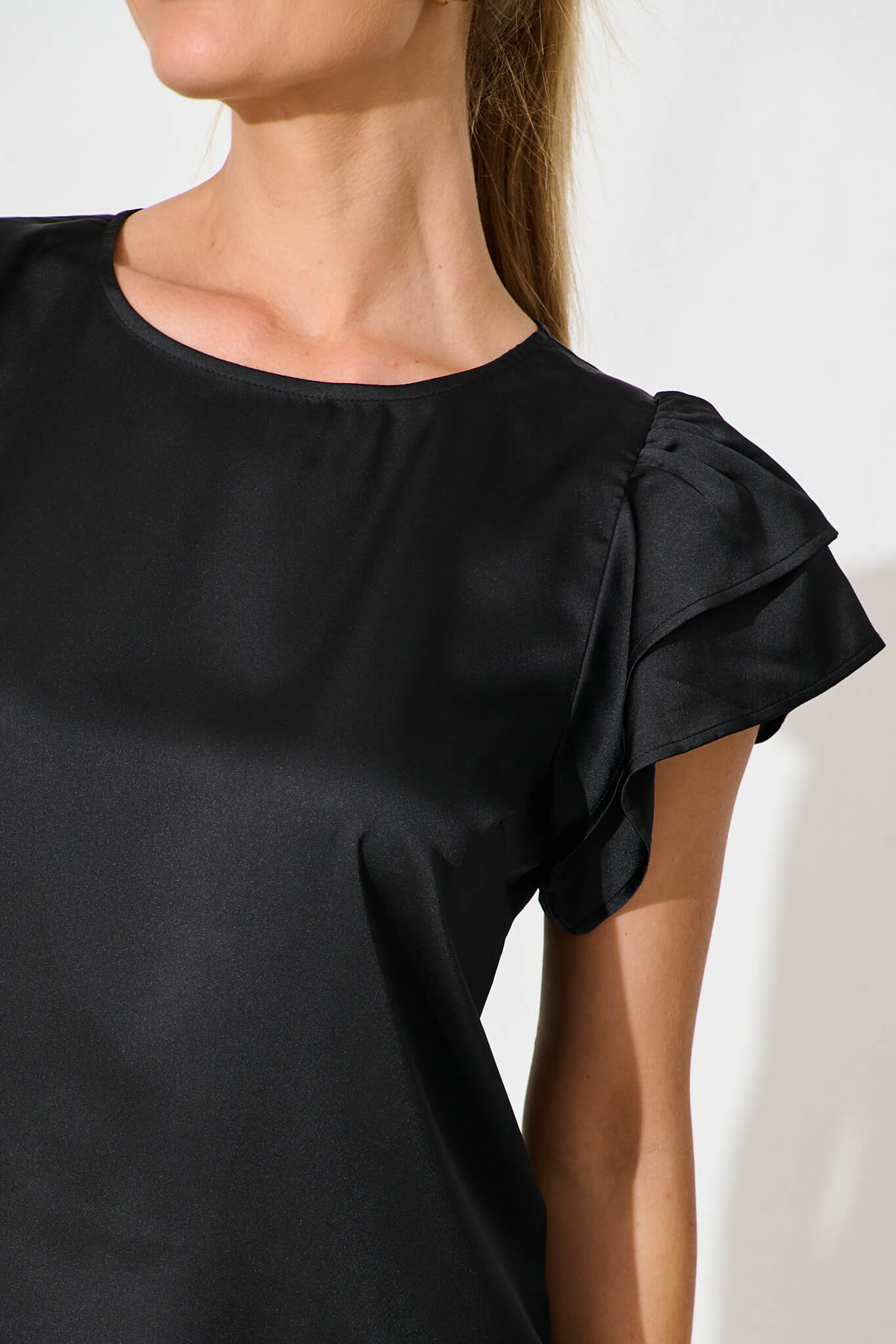 Black Satin Tasmyn Blouse