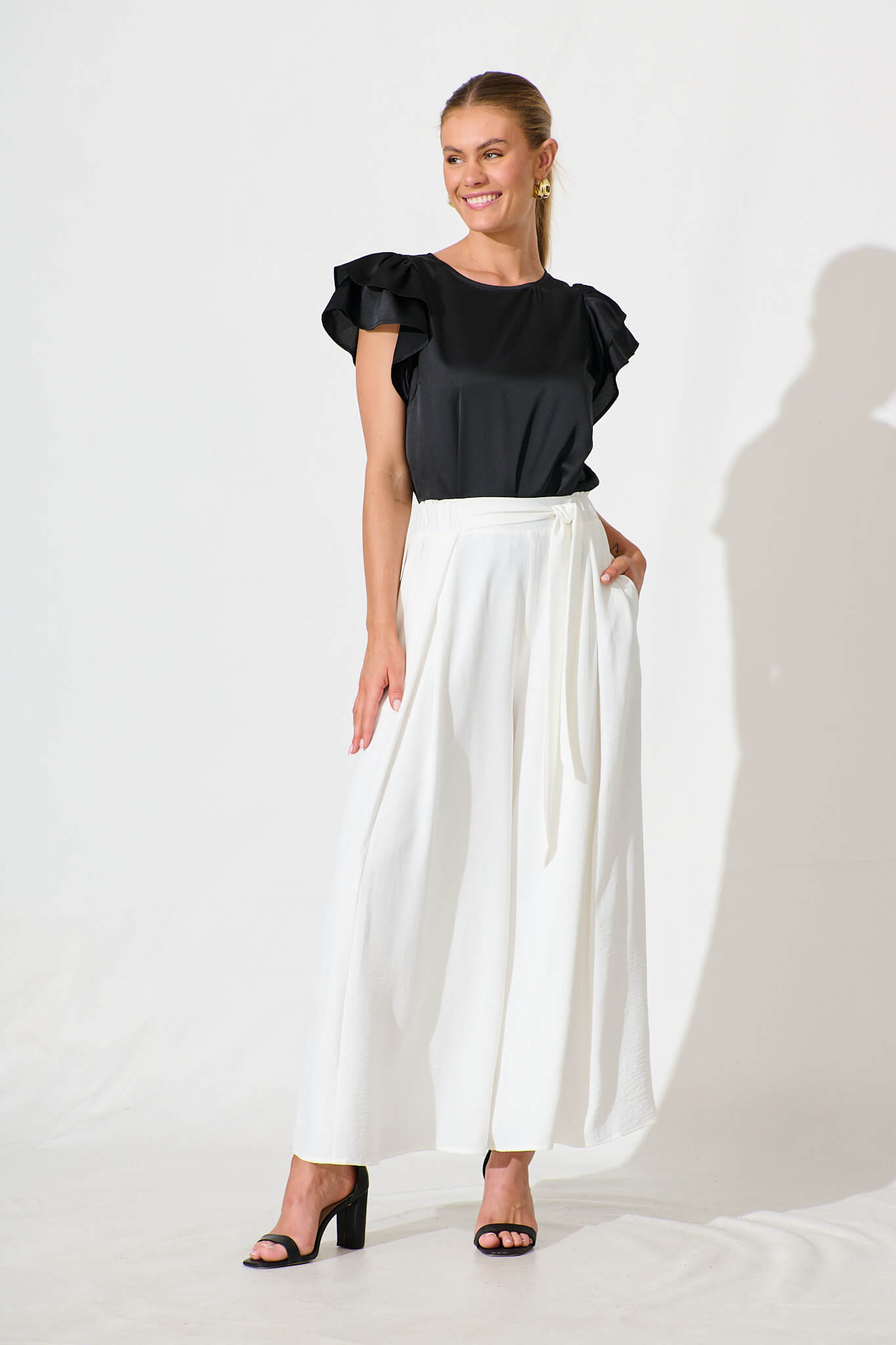 Black Satin Tasmyn Blouse