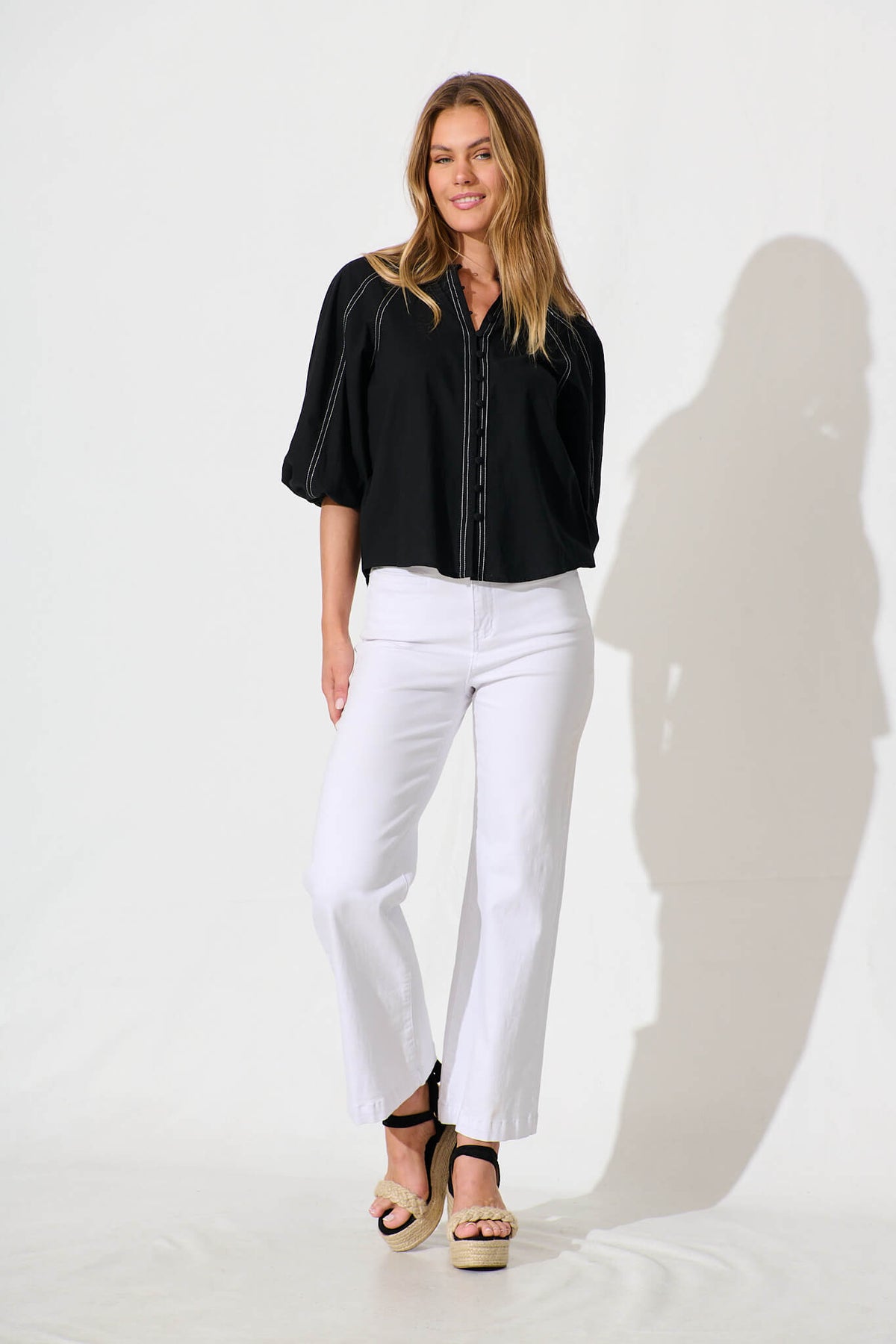 Black Cotton Blend Fab Shirt