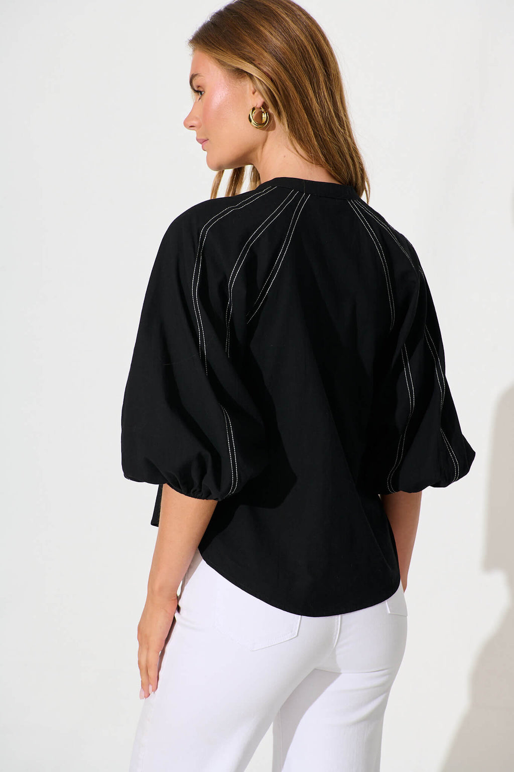 Black Cotton Blend Fab Shirt