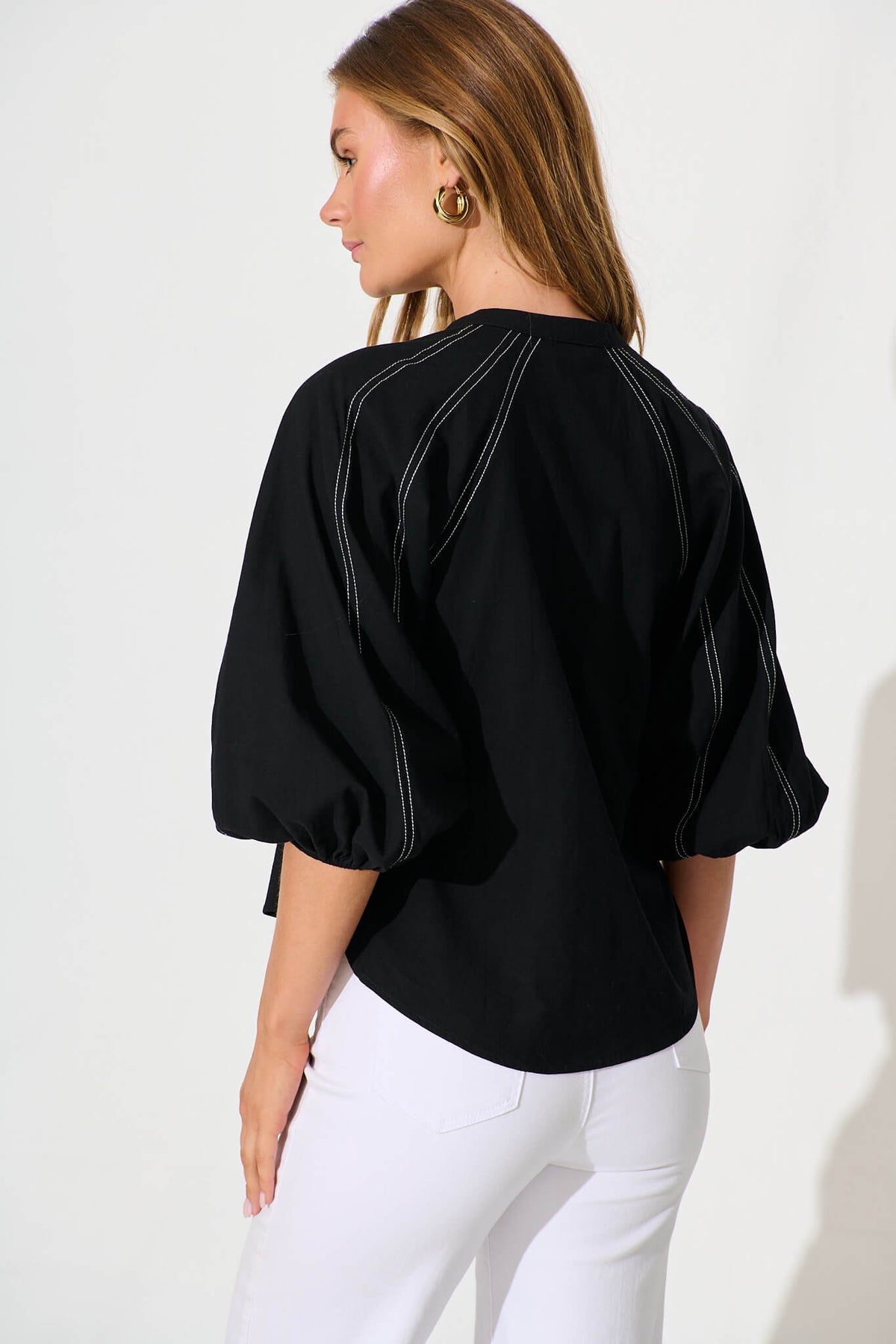 Black Cotton Blend Fab Shirt