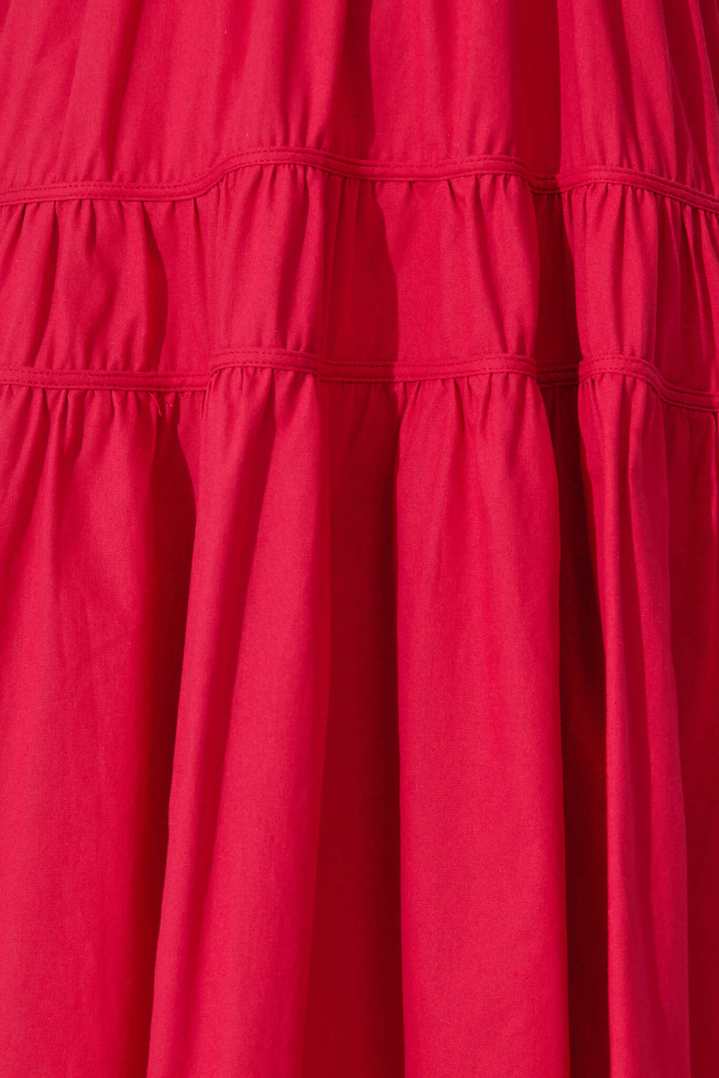 Red Cotton Midi Dress: Amalie Style