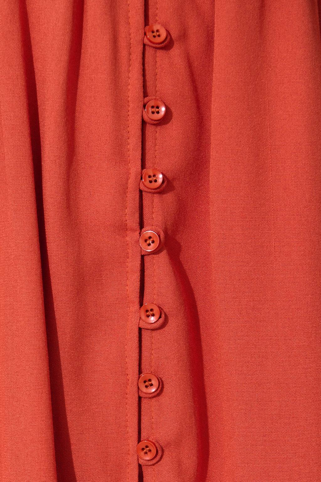 Rust Linen Cotton Midi Dress by Ryland