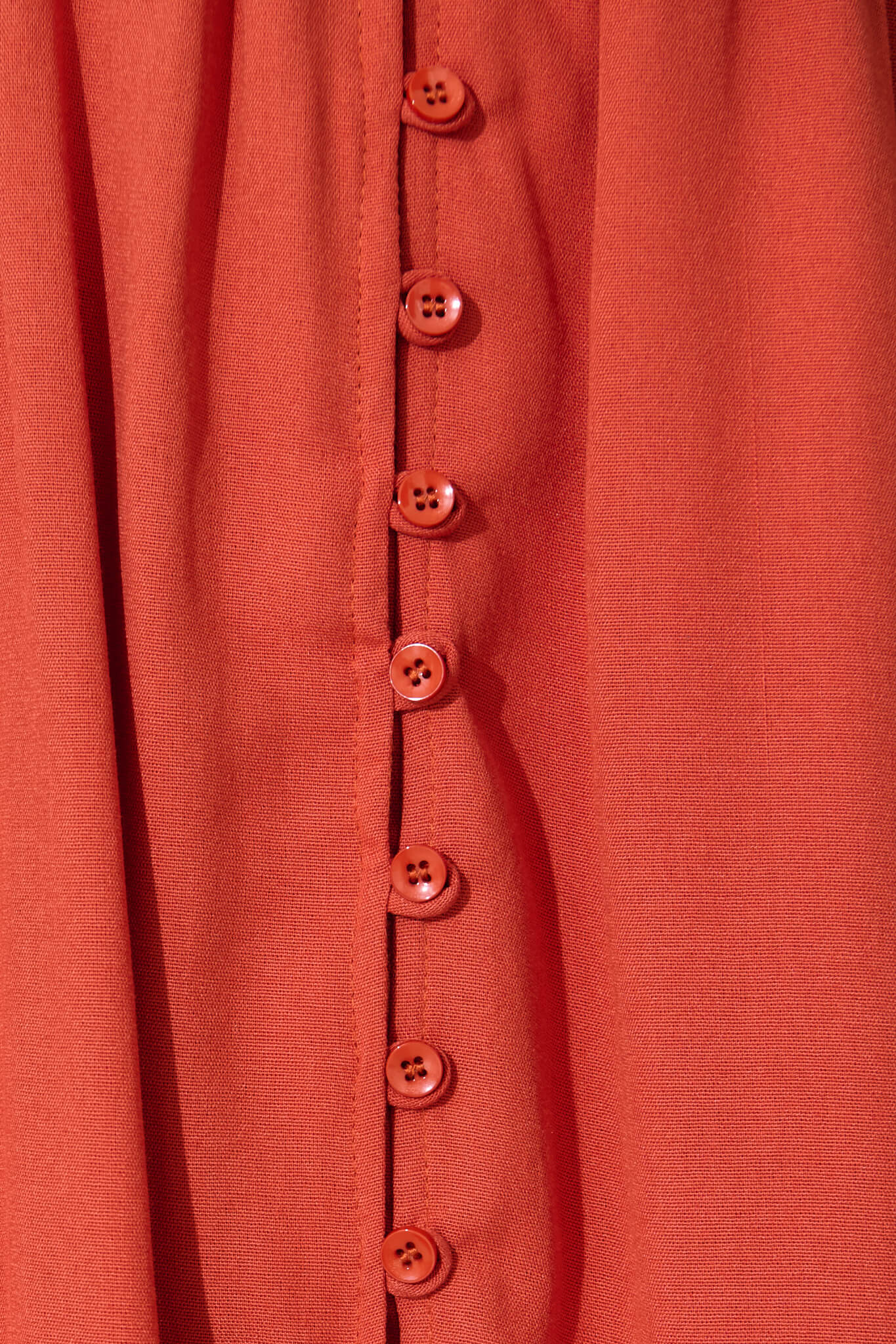 Rust Linen Cotton Midi Dress by Ryland