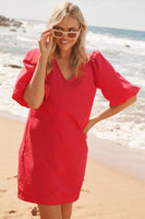 Red Cotton Ashlynn Dress