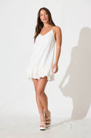 White Linen Blend Aubrielle Dress