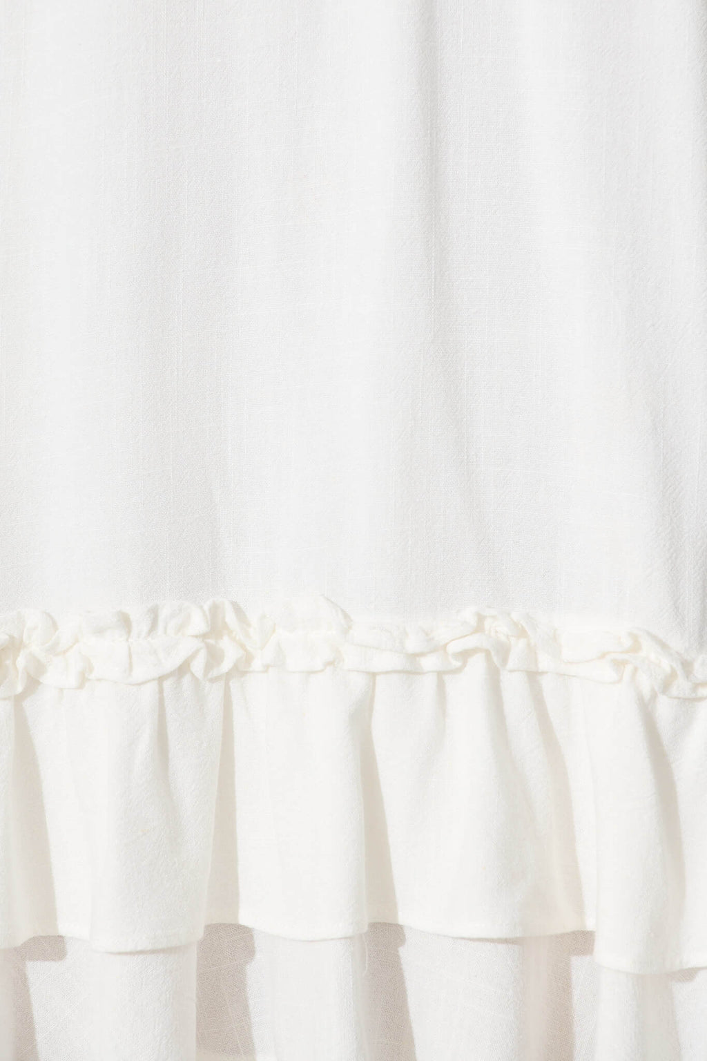 White Linen Blend Aubrielle Dress