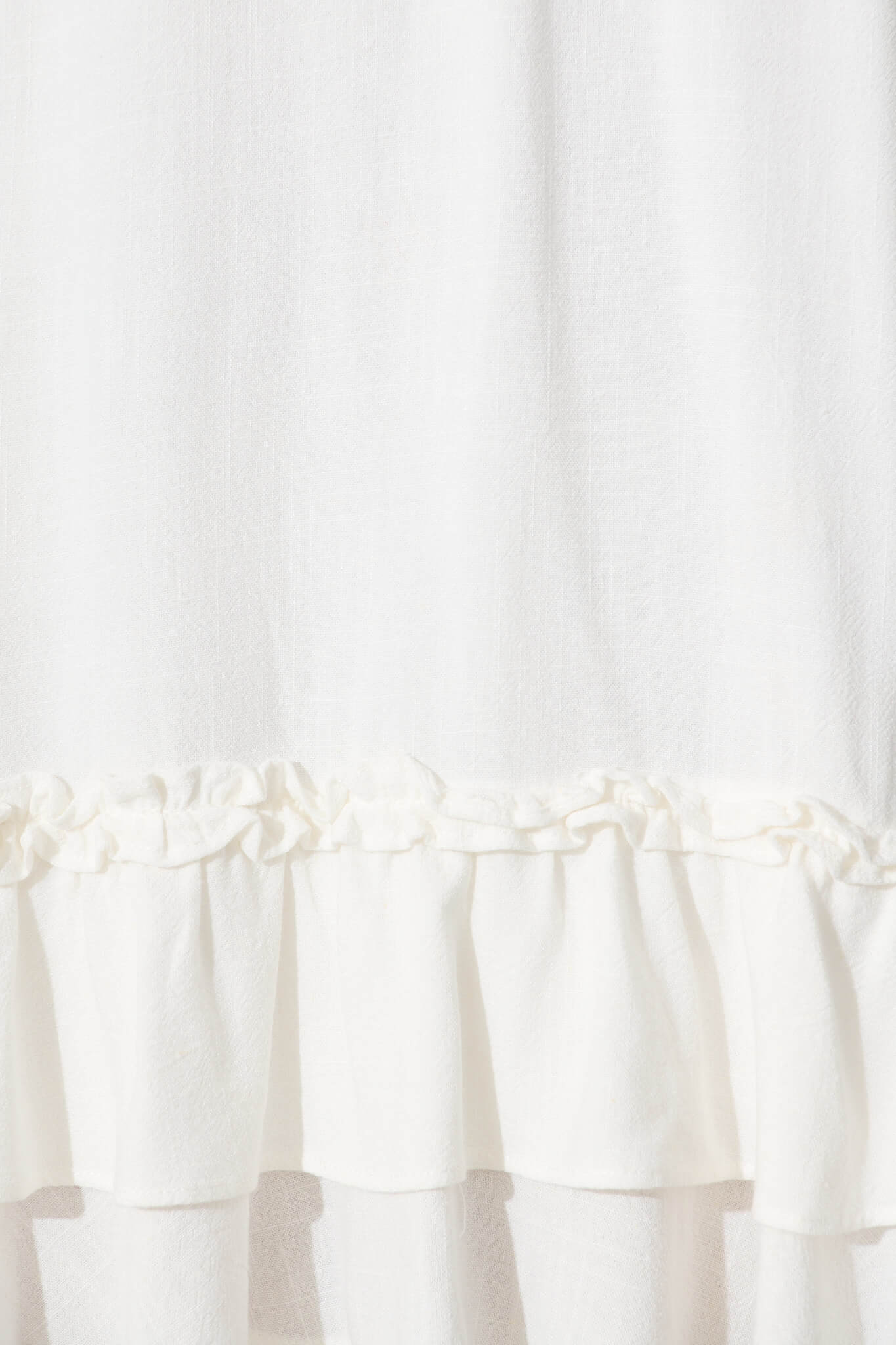 White Linen Blend Aubrielle Dress