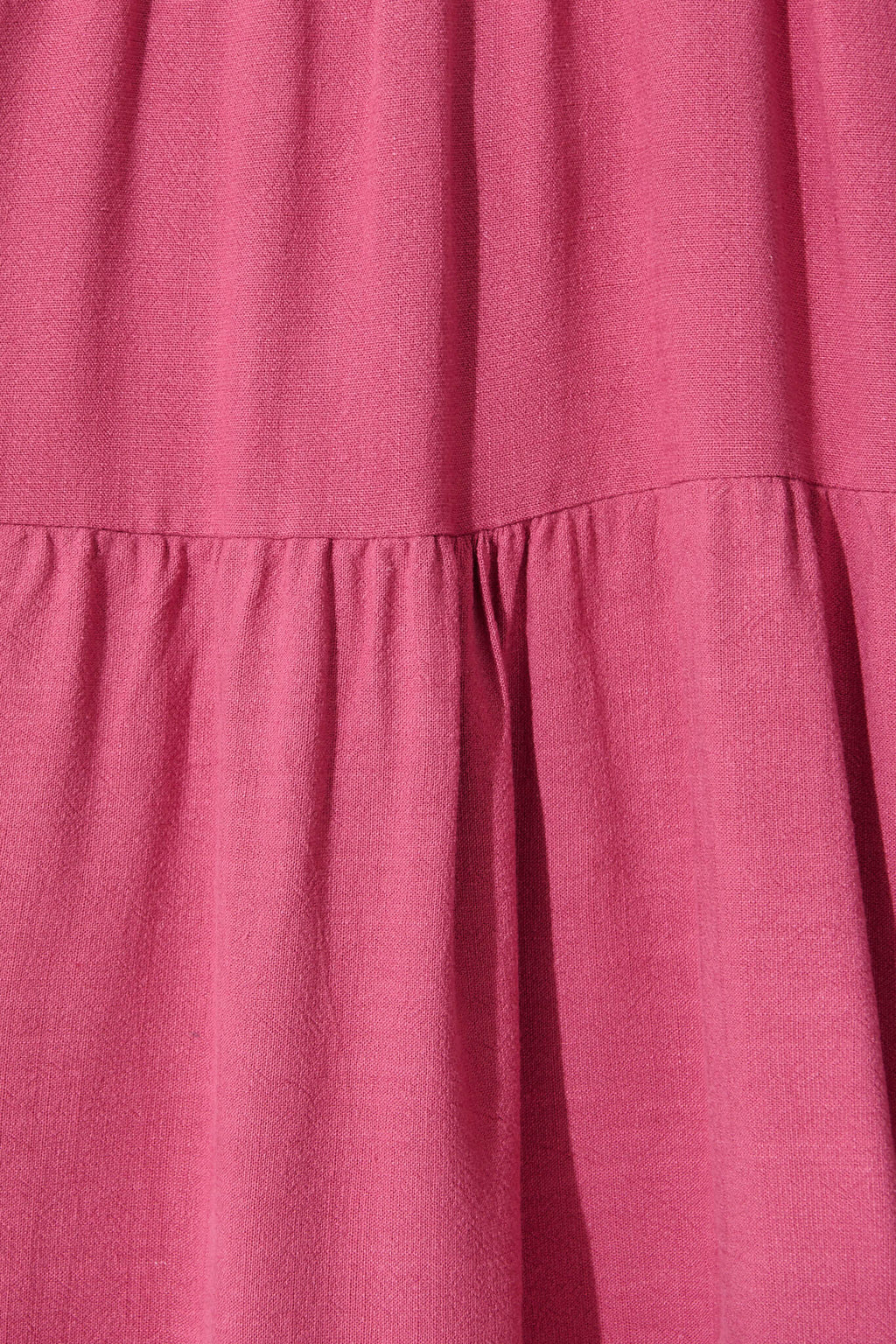 Deep Rose Linen Blend Smock Dress from Tahiti