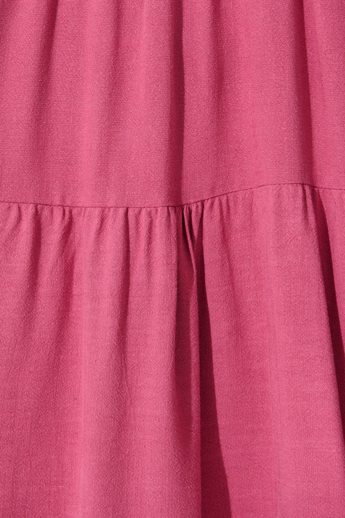 Deep Rose Linen Blend Smock Dress from Tahiti