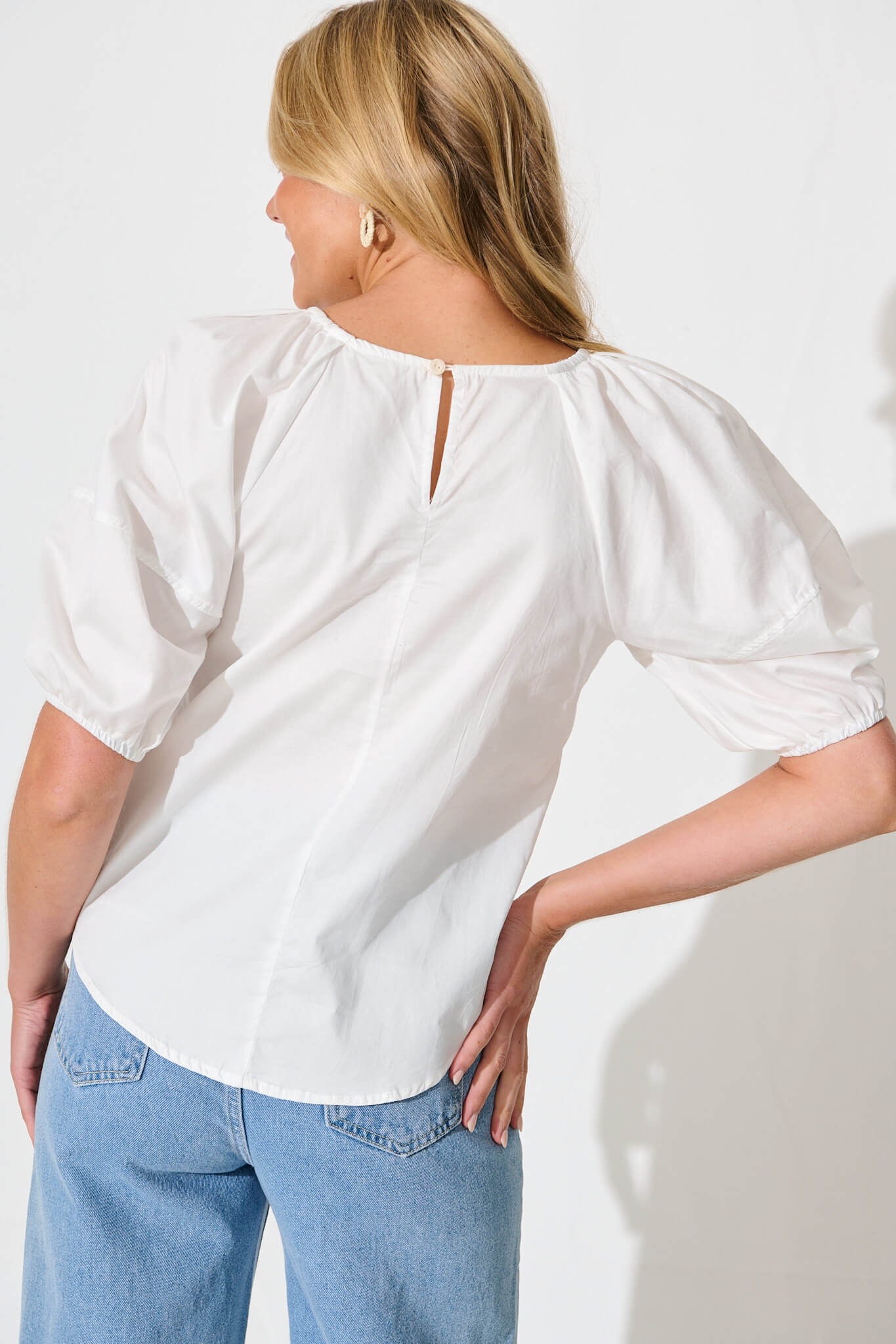 White Cotton Beckett Blouse