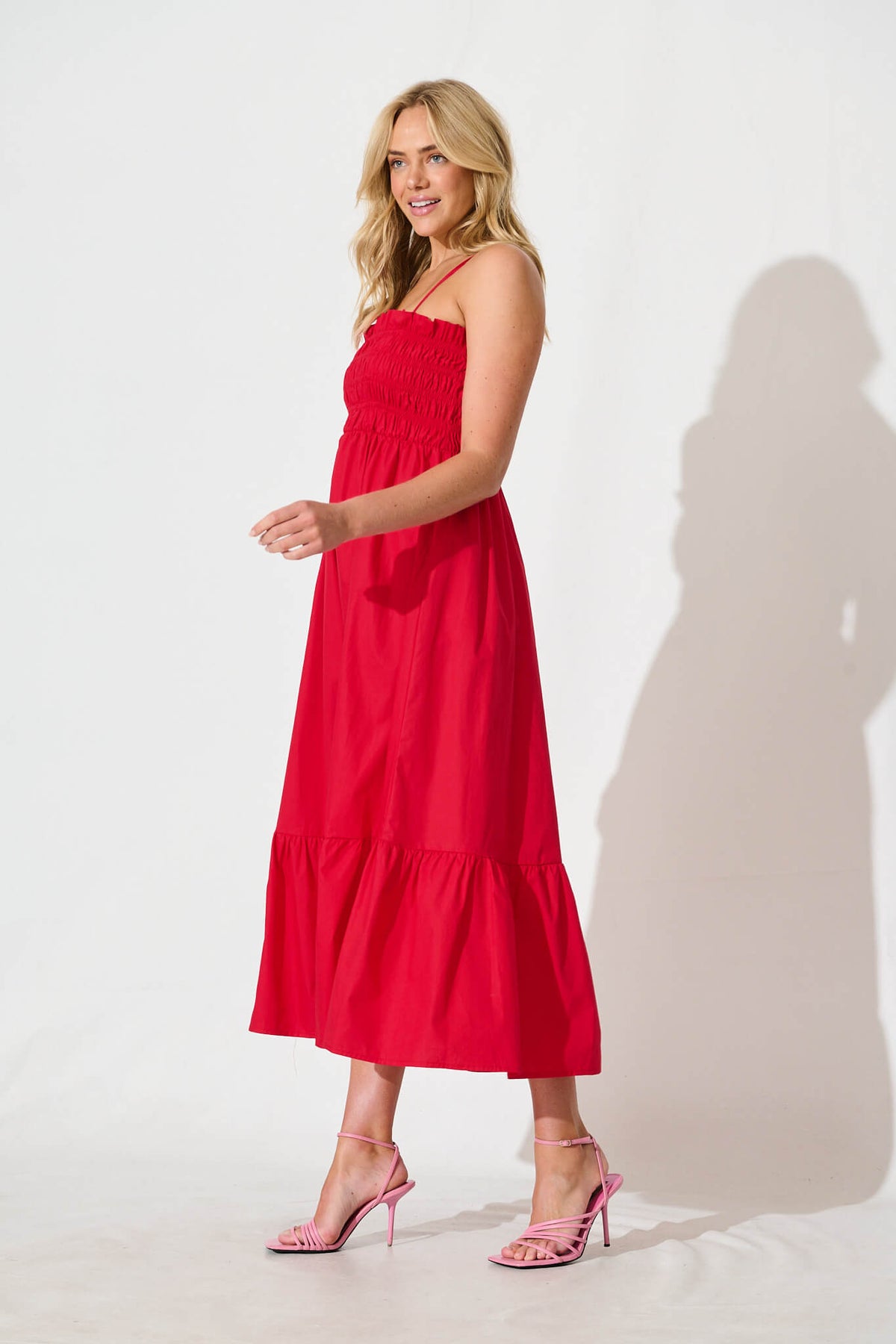 Red Cotton Maxi Dress by Santos