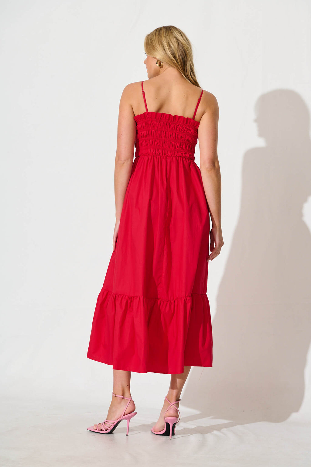 Red Cotton Maxi Dress by Santos