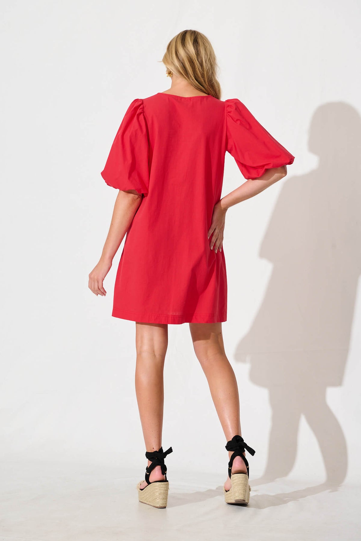 Red Cotton Ashlynn Dress