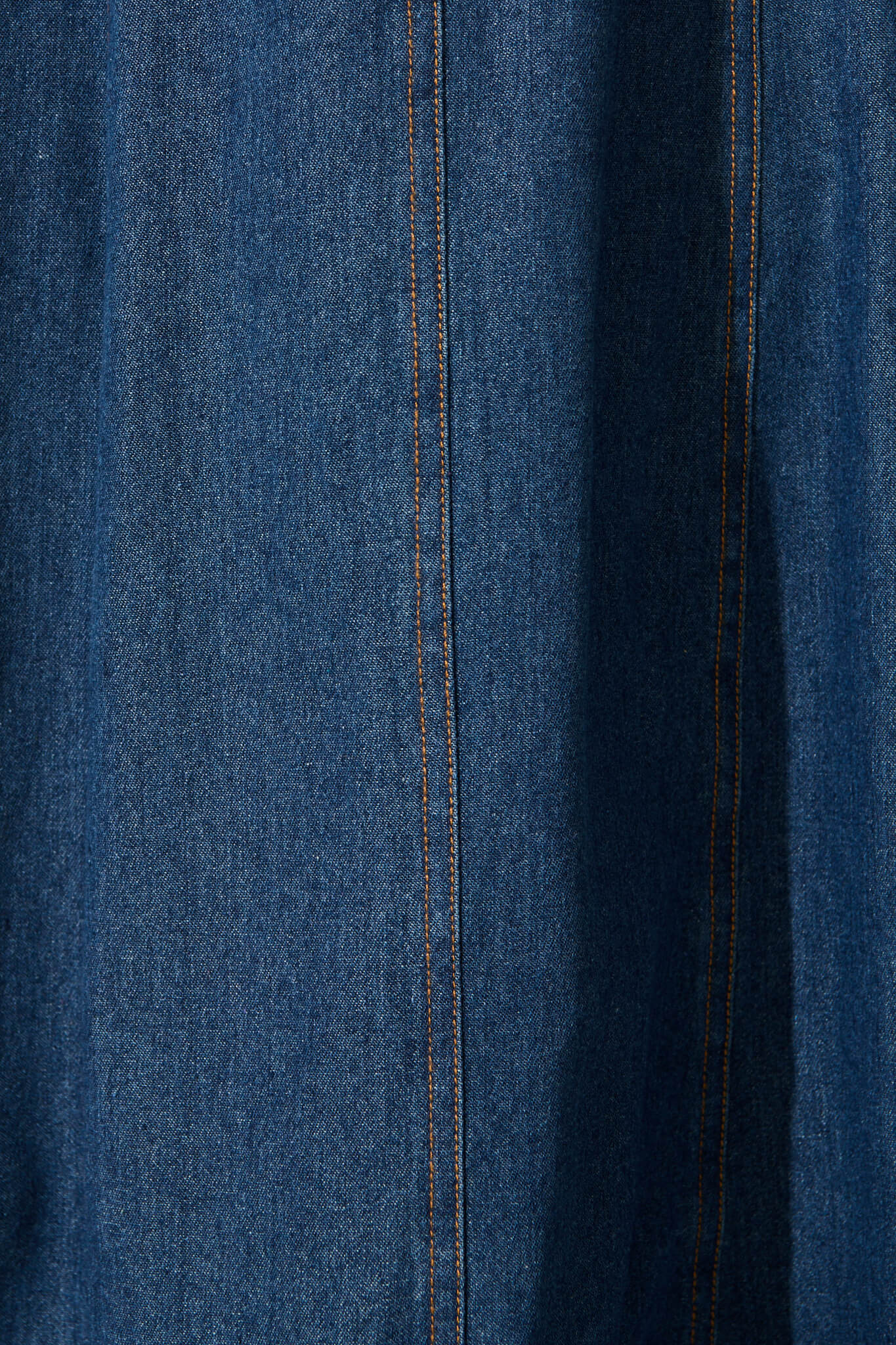 Dark Blue Denim Midi Sun Dress by Felina
