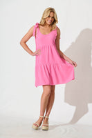 Pink Linen Smock Dress by Savita