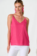 Pink Satin Cami Tank Top