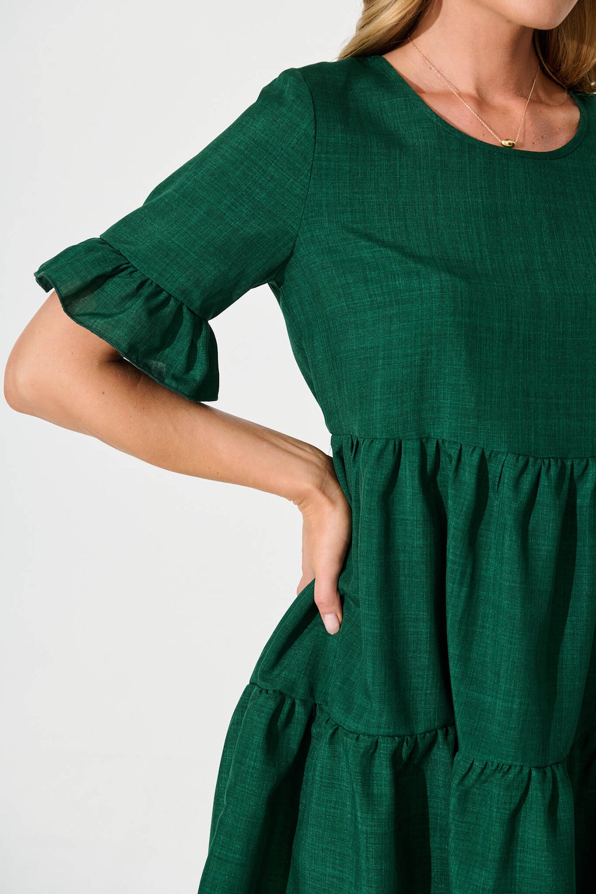 Emerald Green Smock Dress