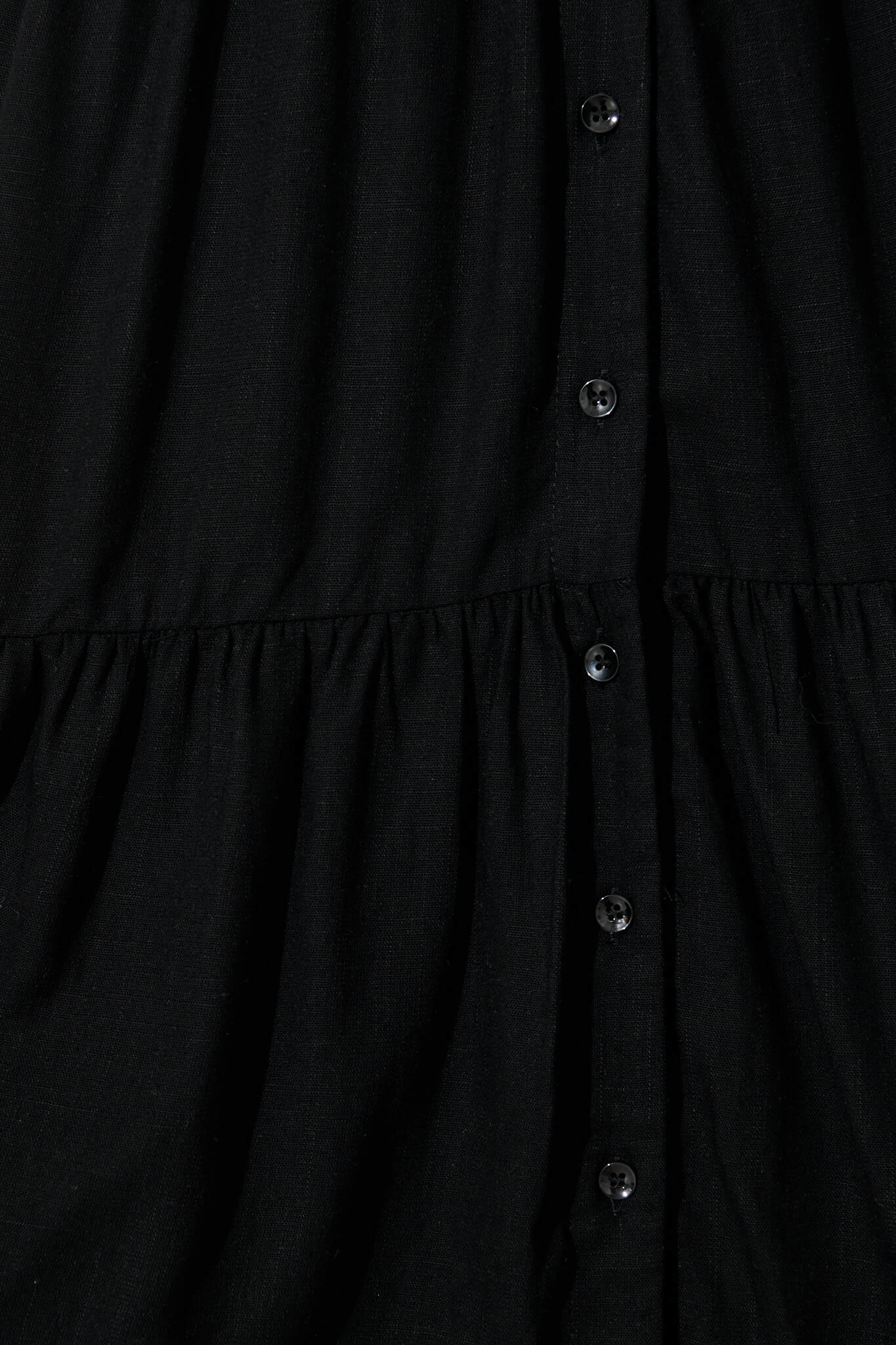 Black Linen Blend Smock Dress - Melori