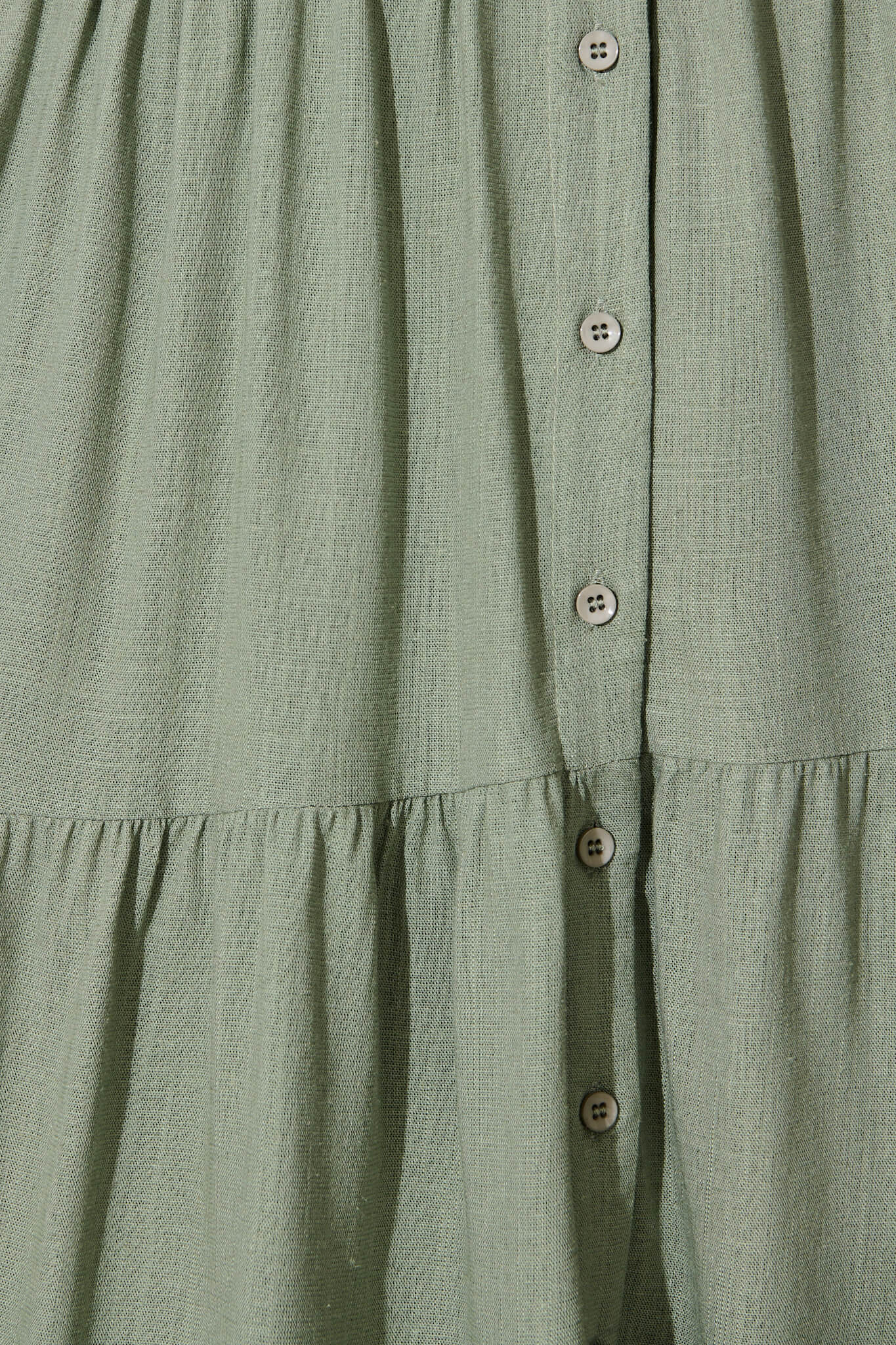 Khaki Linen Blend Smock Dress by Melori