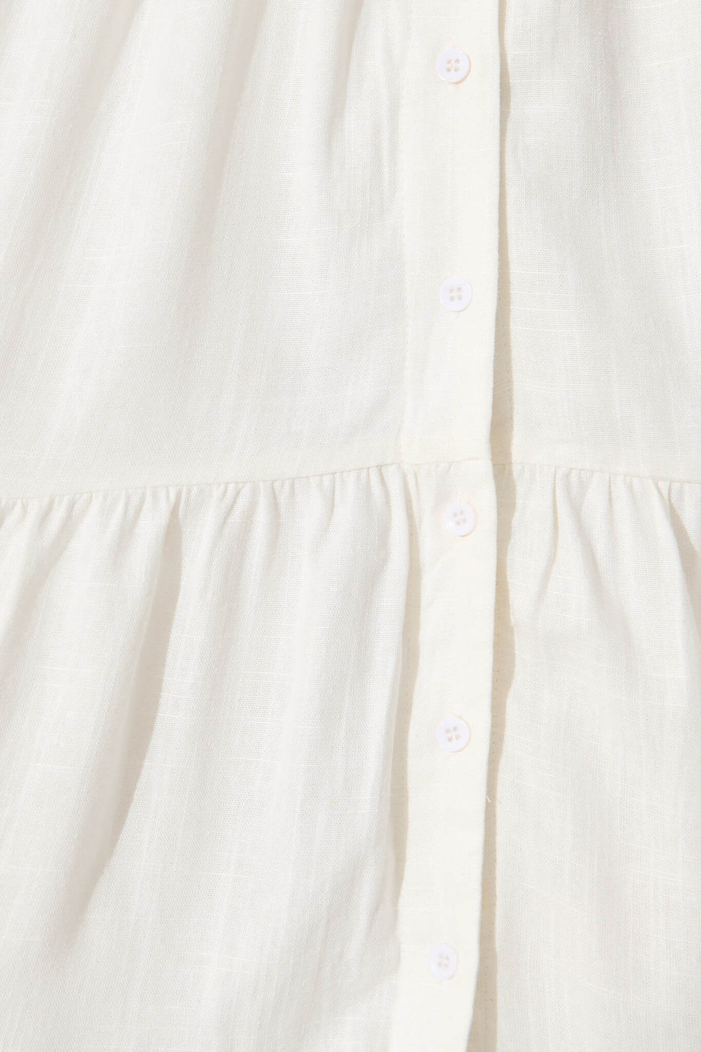 White Linen Blend Smock Dress by Melori