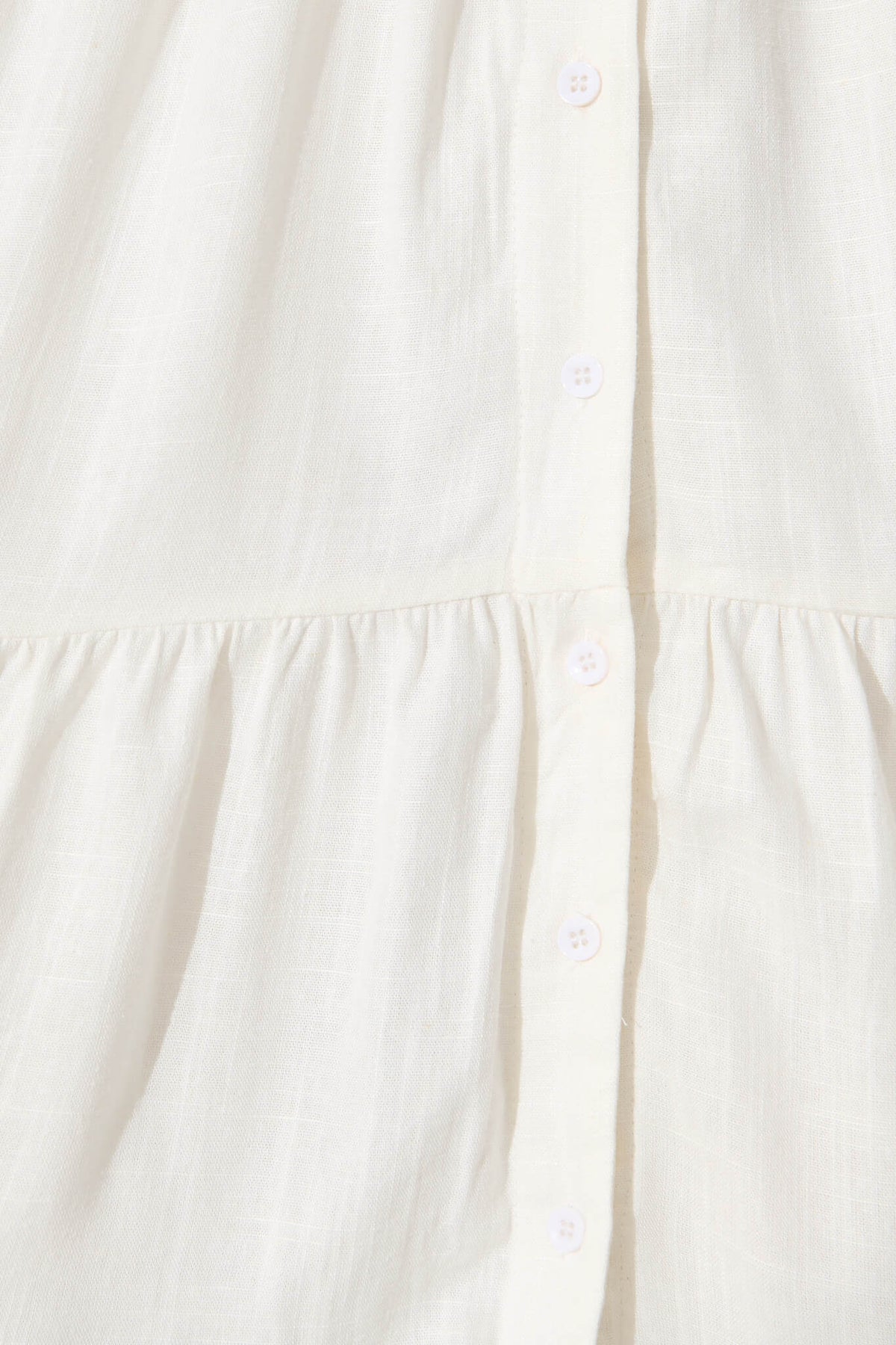 White Linen Blend Smock Dress by Melori