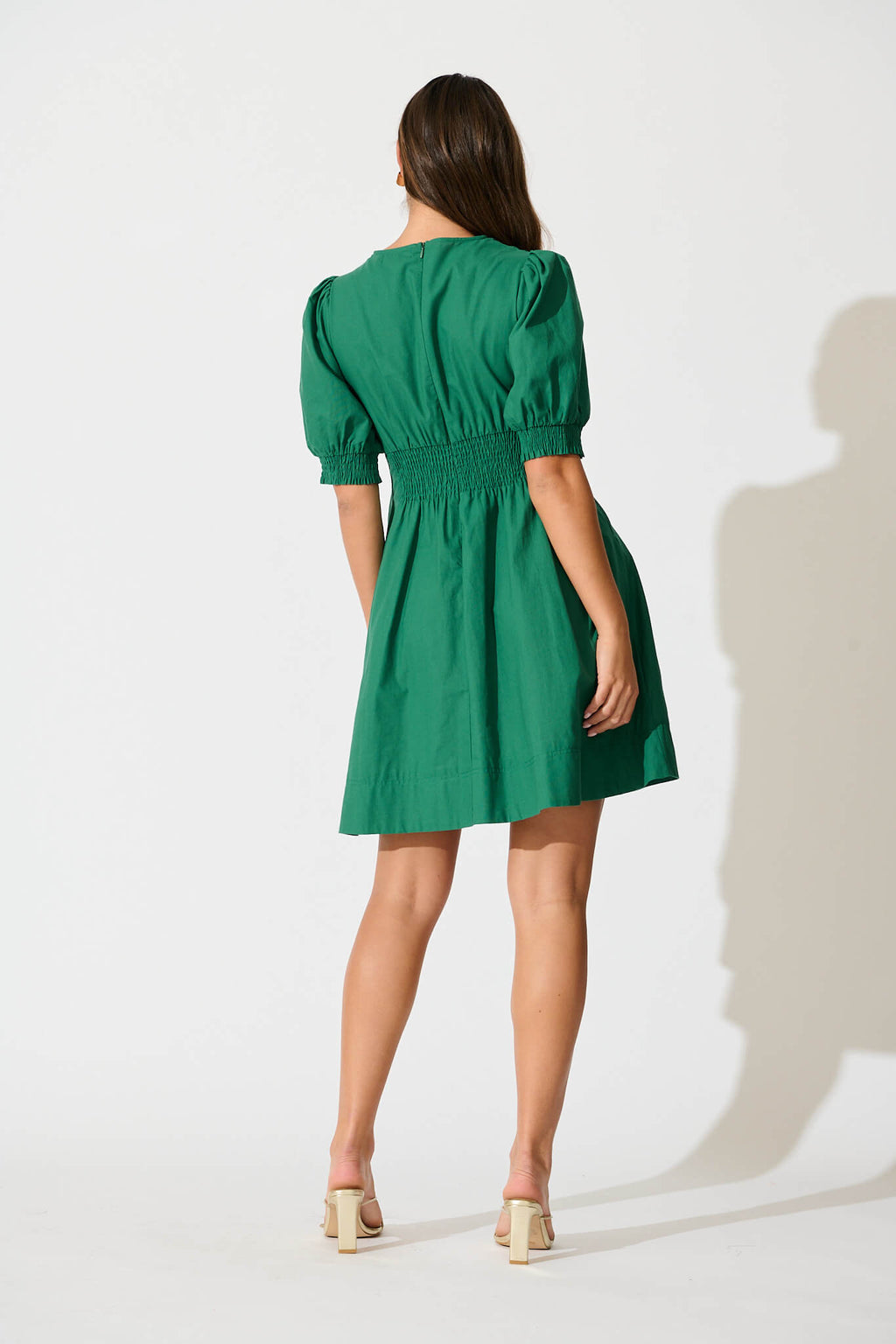 Emerald Green Cotton Dress - Hazel