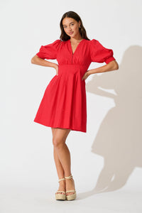 Red Cotton Hazel Dress