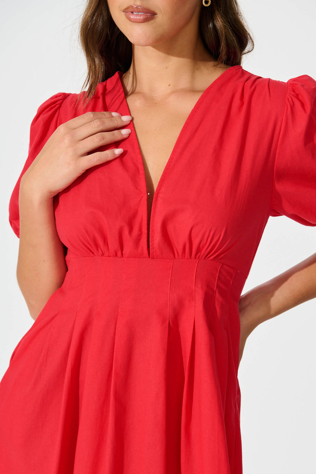 Red Cotton Hazel Dress