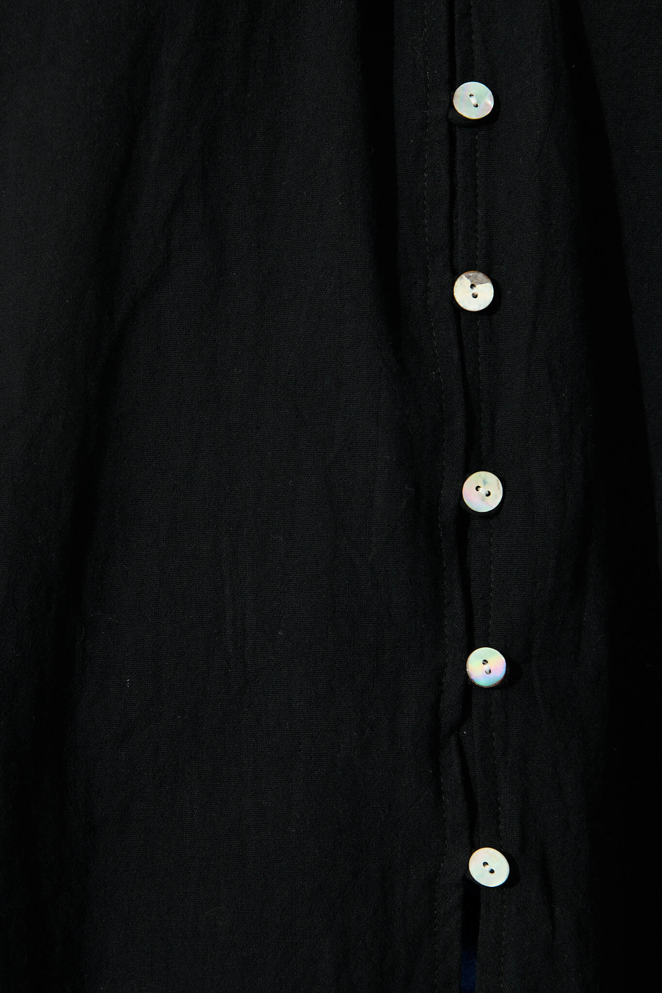 Black Cotton Linen Lombard Blouse