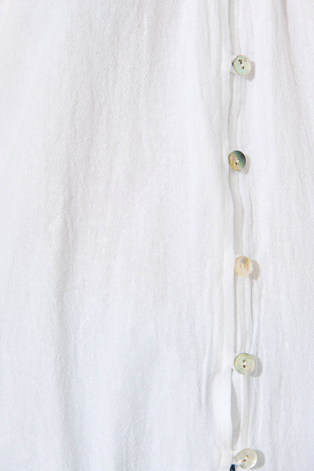 White Cotton Linen Lombard Blouse
