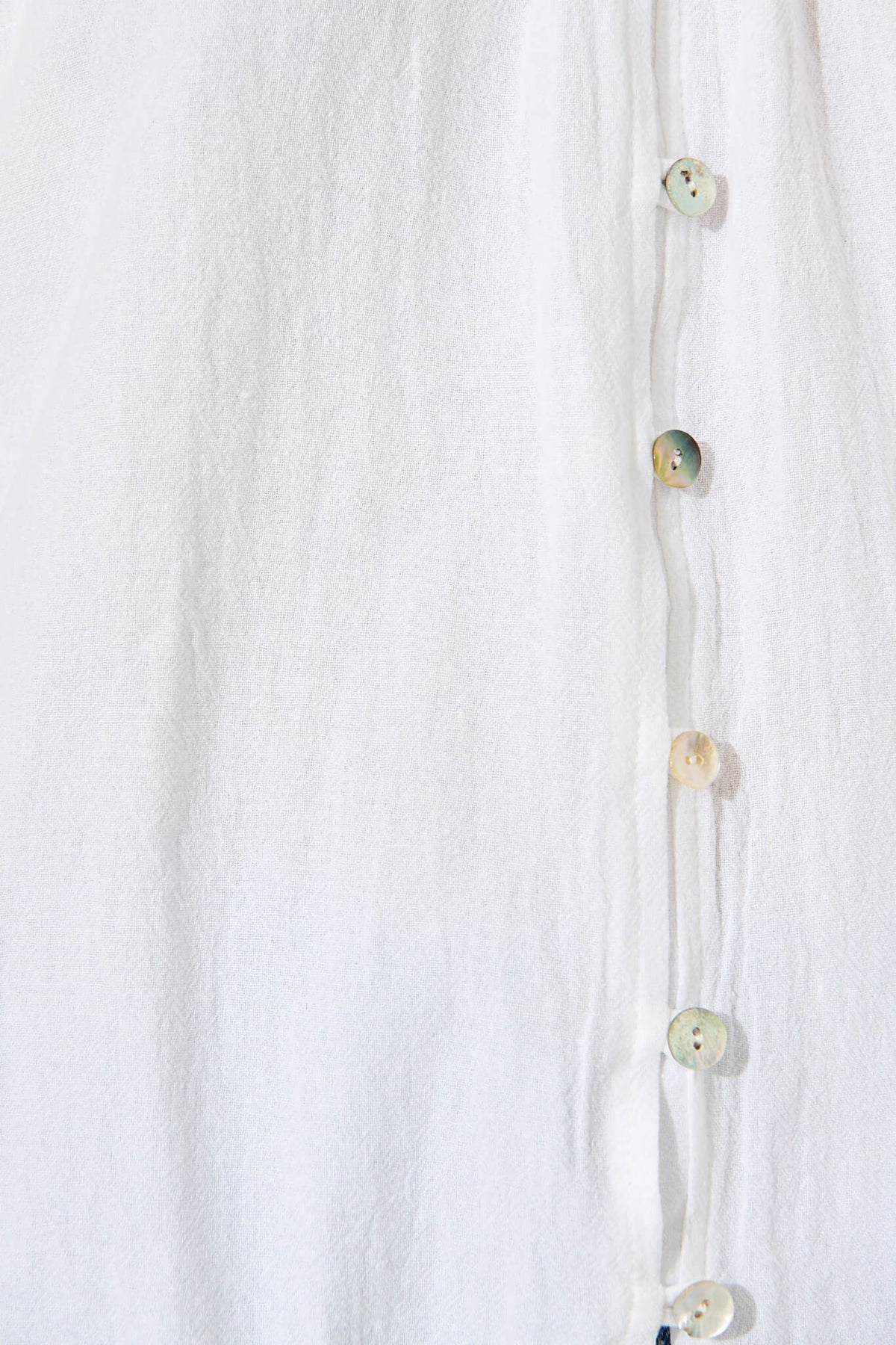 White Cotton Linen Lombard Blouse