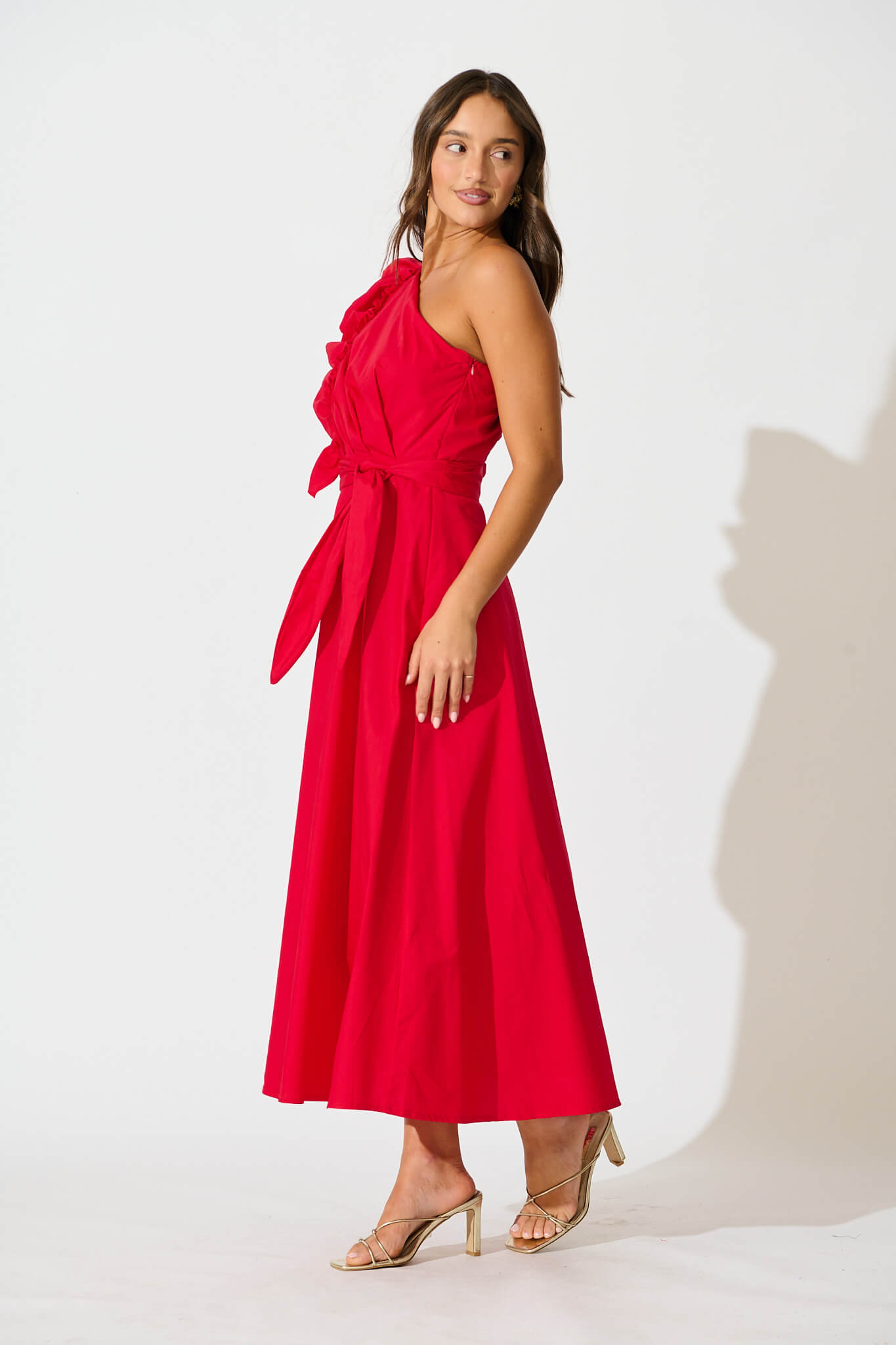 Red Cotton Maxi Dress - Irisa