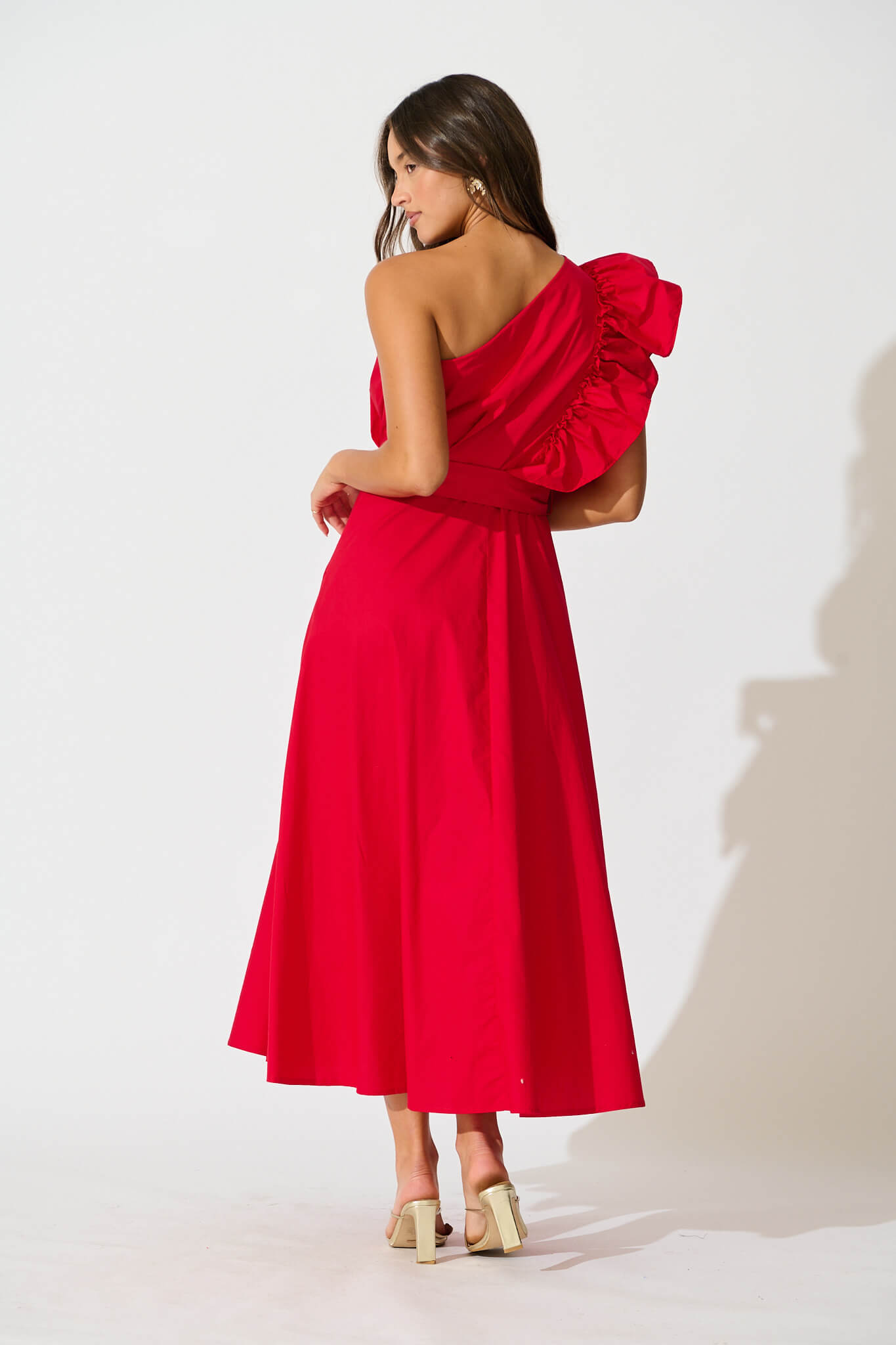 Red Cotton Maxi Dress - Irisa