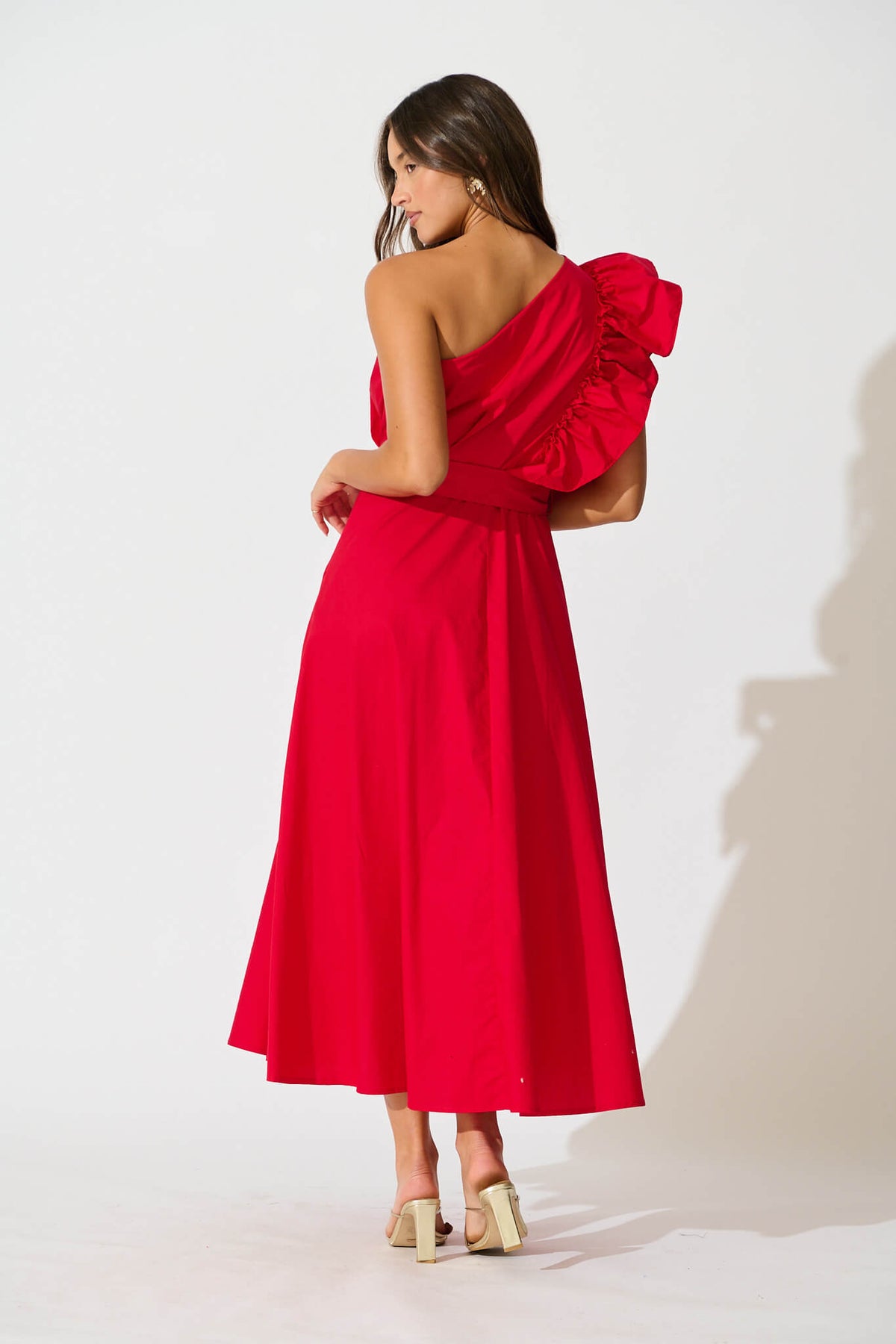 Red Cotton Maxi Dress - Irisa