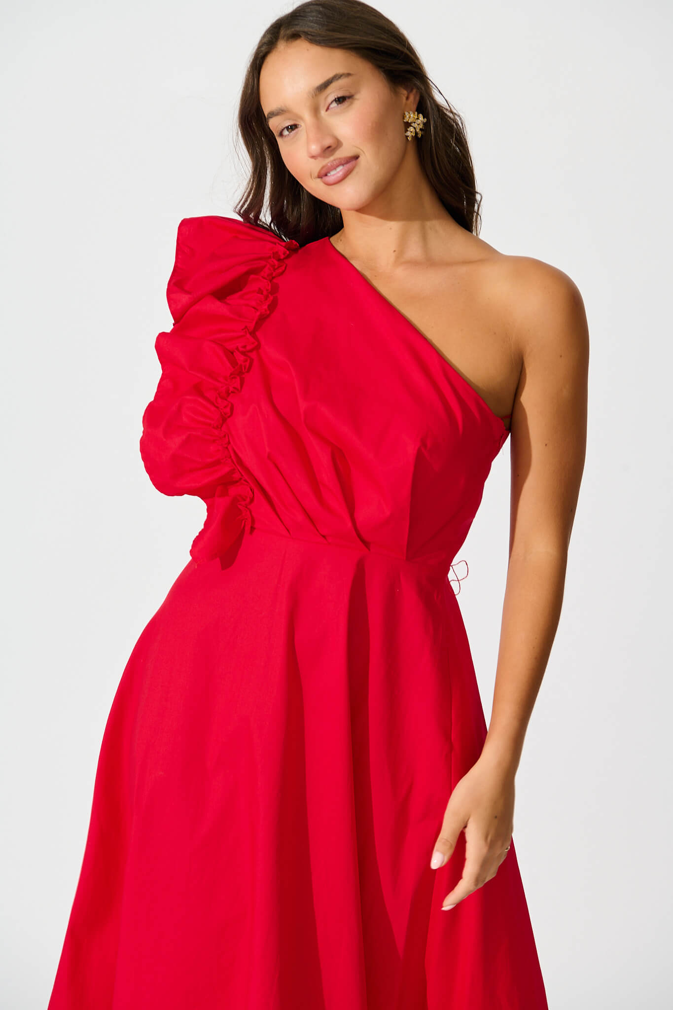 Red Cotton Maxi Dress - Irisa